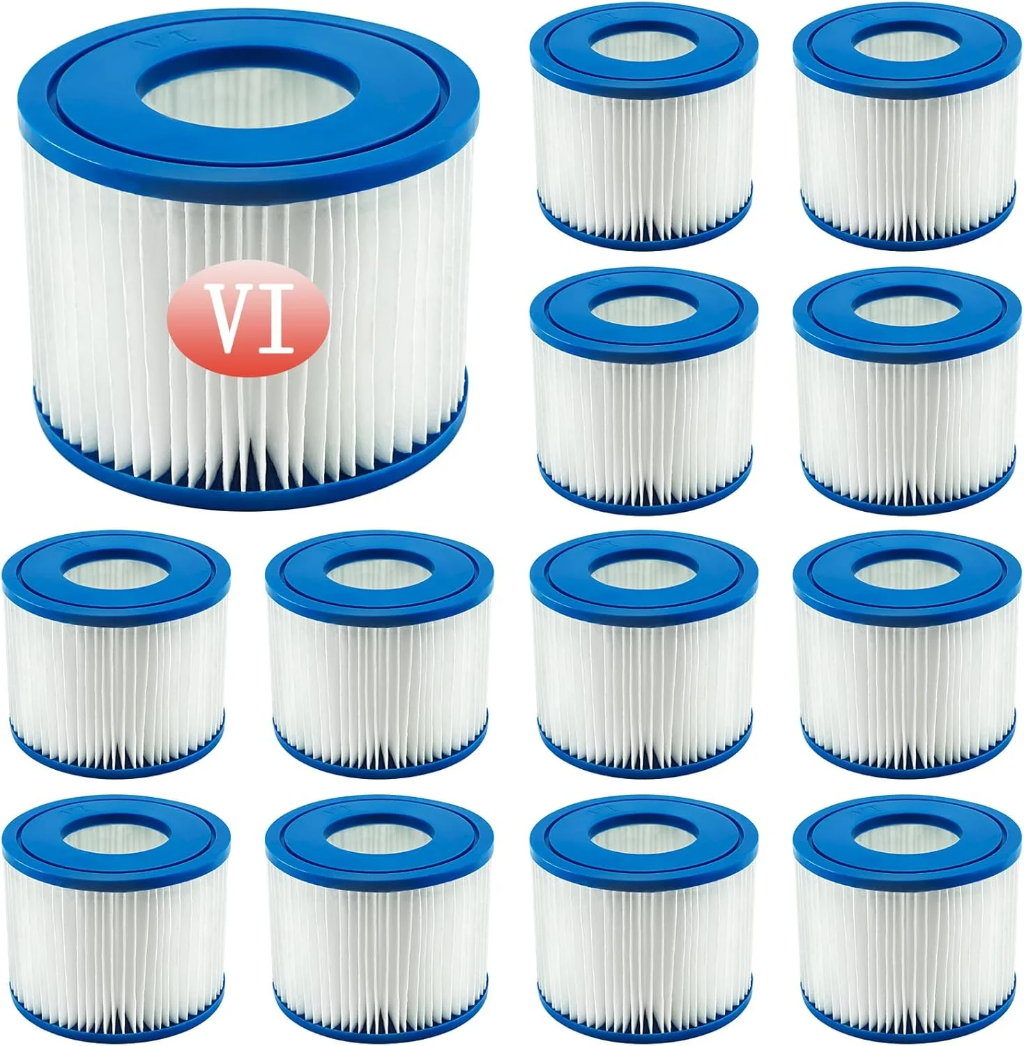 کارتریج فیلتر VI Denkmsd برای فیلتر استخر Bestway، کارتریج فیلتر VI برای Miami، Vegas، Monaco، فیلتر جایگزین برای Bestway Spa 58323 (بسته 12 عددی)