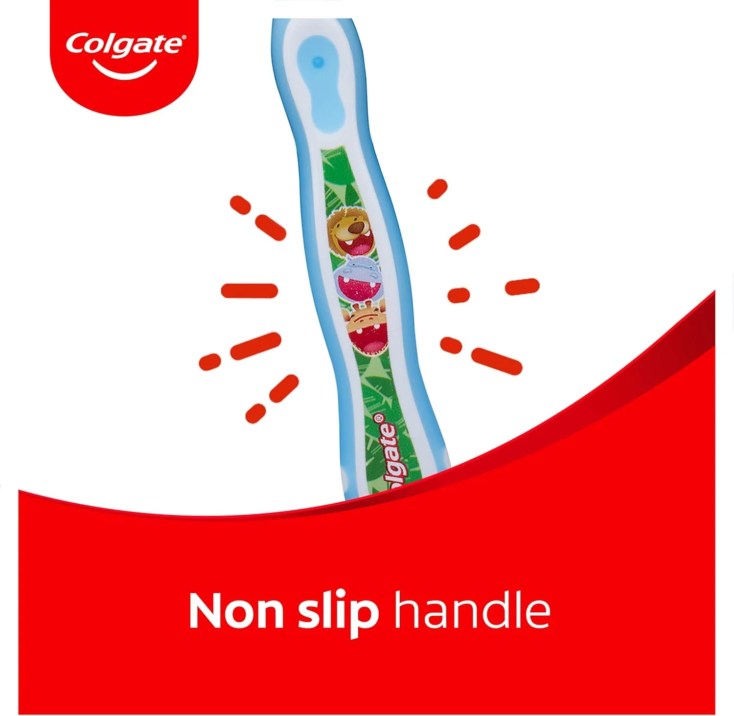 مسواک کودک کلگیت 0-2 سال، مسواک نوزاد، برس های فوق العاده نرم، به آرامی و به طور موثر اولین دندان ها را تمیز می کند، سر برس کوچک، راهنمای خمیر دندان با موهای آبی، دسته ضد لغزش