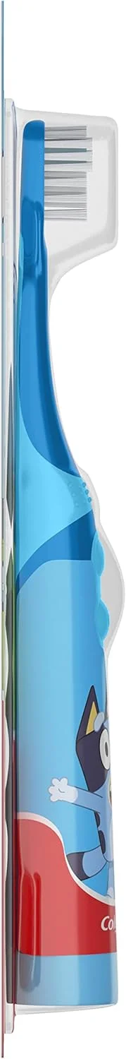 مسواک برقی باتری خور کودک کلگیت، مسواک باتری خور کودک با باتری AA، برس های بسیار نرم، دسته صاف برای جلوگیری از غلتیدن، مسواک بلوئی، 1 عدد
