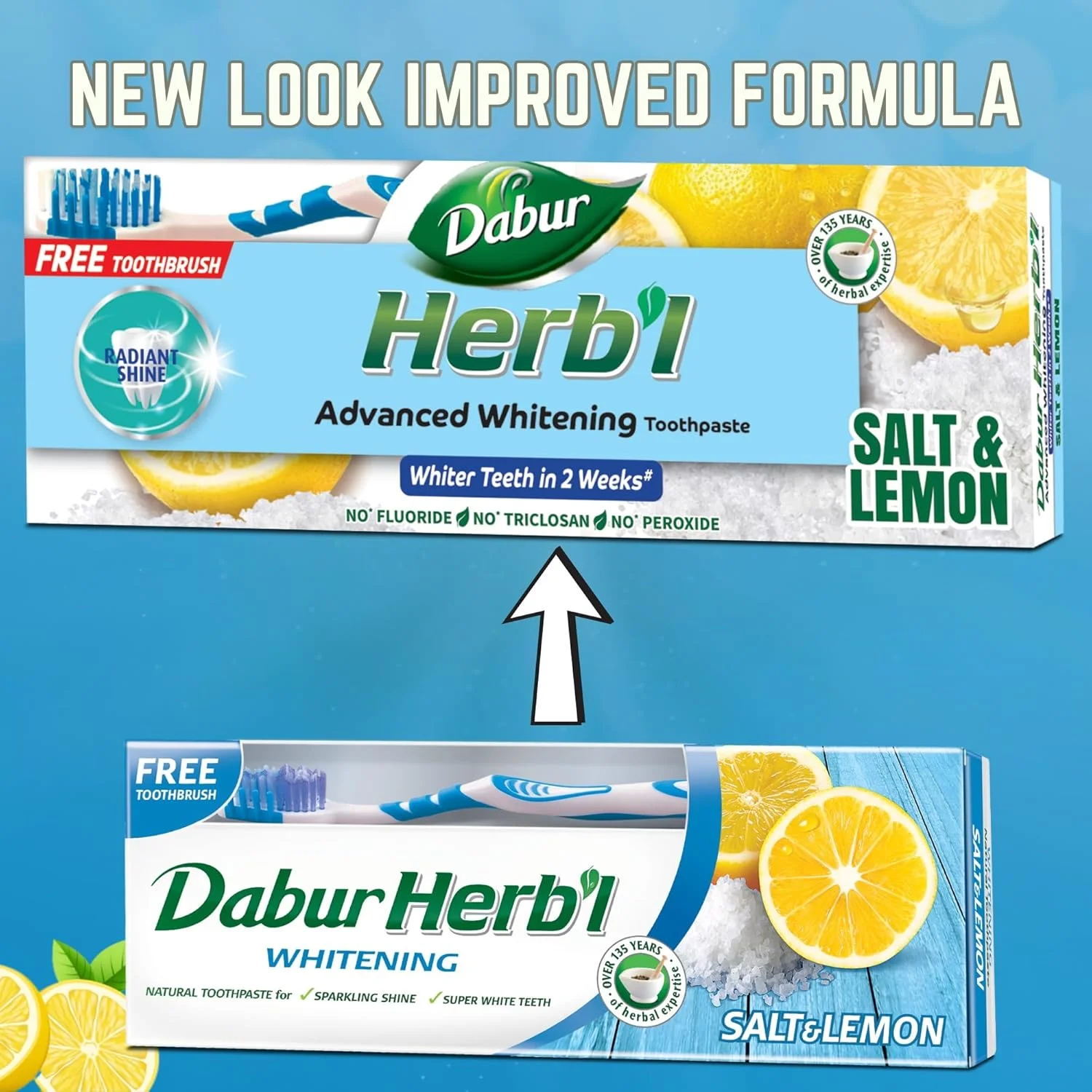 خمیر دندان سفید کننده گیاهی دابور (2 عدد 150 گرمی + مسواک) | غنی شده با نمک و لیمو | برای درخشش و سفیدی فوق العاده دندان ها | بسته اقتصادی خمیر دندان سفید کننده گیاهی دابور (2 عدد 150 گرمی + مسواک) | غنی شده با نمک و لیمو | برای درخشش و سفیدی فوق العاده دندان ها | بسته اقتصادی