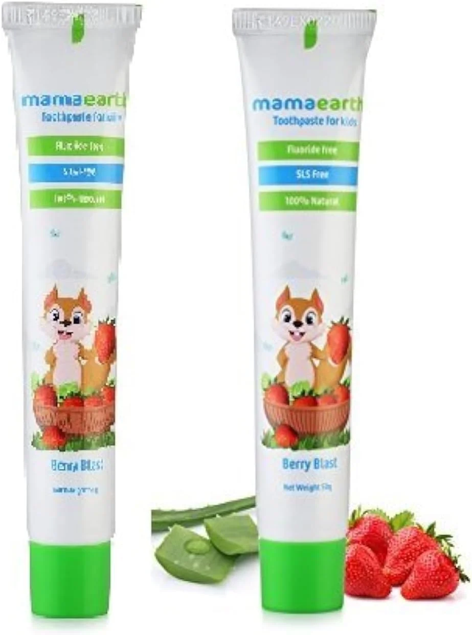خمیر دندان 100% طبیعی طعم بری انفجاری ماماearth برای کودکان، بدون فلوراید و SLS | ایمن در صورت بلعیده شدن، تقویت کننده دندان و لثه، حاوی آلوئه ورا و استویا | مناسب کودکان 12 ماهه تا 4 ساله | 50 گرم (بسته 2 عددی) خمیر دندان 100% طبیعی طعم بری انفجاری ماماearth برای کودکان، بدون فلوراید و SLS | ایمن در صورت بلعیده شدن، تقویت کننده دندان و لثه، حاوی آلوئه ورا و استویا | مناسب کودکان 12 ماهه تا 4 ساله | 50 گرم (بسته 2 عددی)