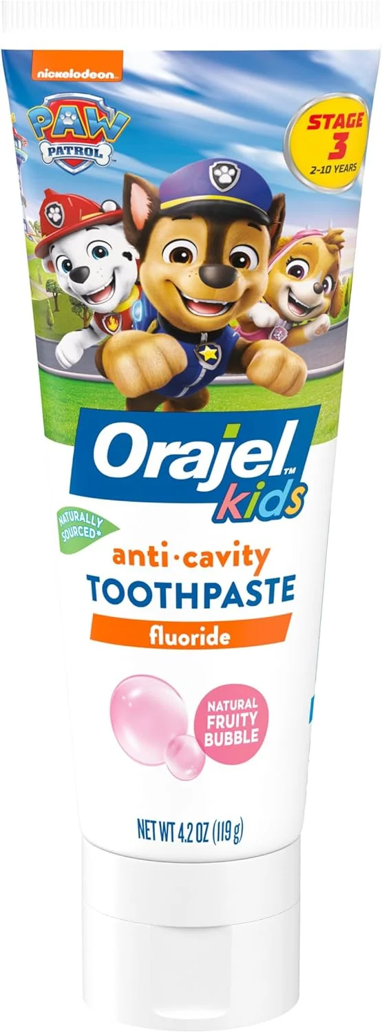 خمیر دندان ضد پوسیدگی حاوی فلوراید Orajel، Paw Patrol، طعم Bubble Berry، 4.2 اونس (119 گرم) خمیر دندان ضد پوسیدگی حاوی فلوراید Orajel، Paw Patrol، طعم Bubble Berry، 4.2 اونس (119 گرم)
