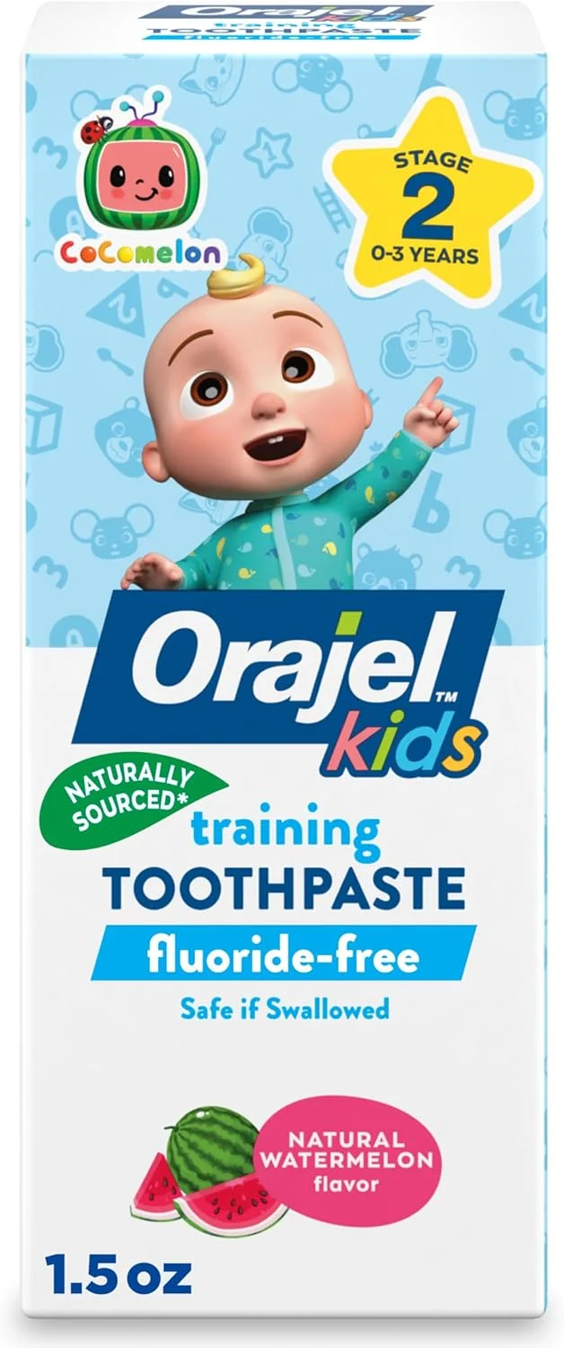 خمیر دندان آموزشی بدون فلوراید کودک Orajel Kids CoComelon; شماره 1 توصیه شده توسط متخصص اطفال، لوله 1.5 اونسی خمیر دندان آموزشی بدون فلوراید کودک Orajel Kids CoComelon; شماره 1 توصیه شده توسط متخصص اطفال، لوله 1.5 اونسی