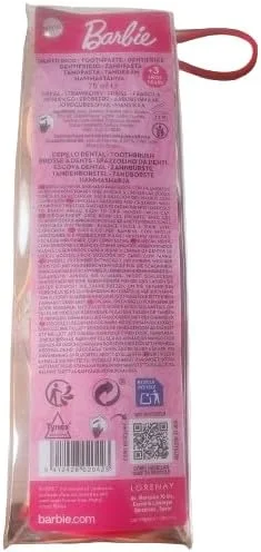 ست مراقبت از دندان کودک متل باربی، شامل 1 خمیر دندان، 1 مسواک و 1 لیوان تزئینی، کیت مراقبت از دندان دستی رنگارنگ