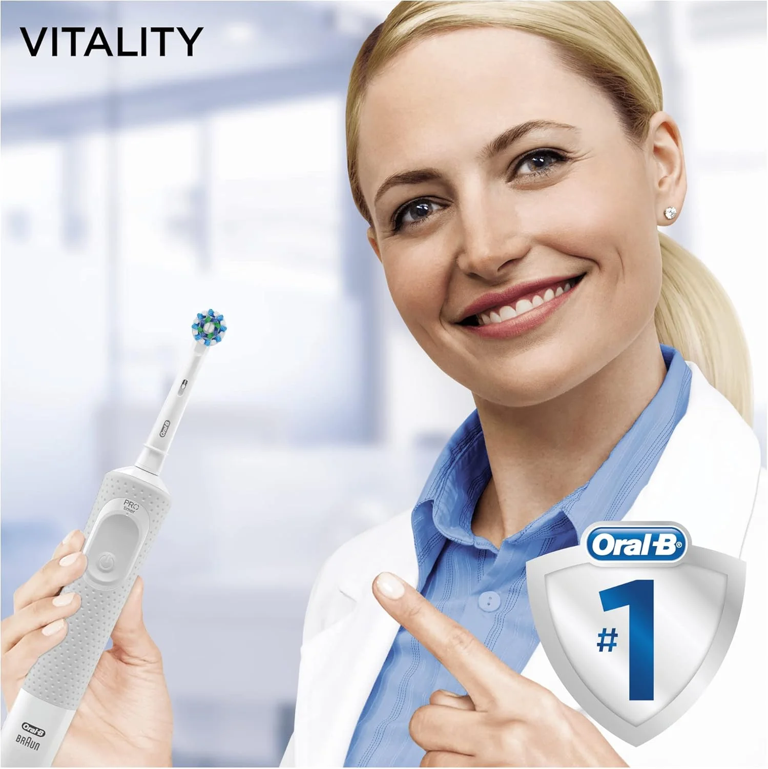مسواک برقی شارژی Oral-B Vitality 100، سفید (با دوشاخه سه پین اماراتی) مسواک برقی شارژی Oral-B Vitality 100، سفید (با دوشاخه سه پین اماراتی)