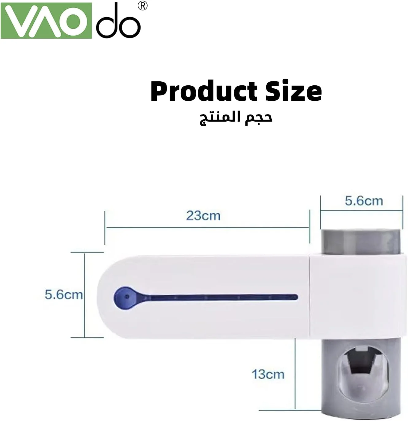 جا مسواکی استریل کننده UV VAODO، نگهدارنده دیواری استریل کننده 5 مسواک برای حمام منزل و کودکان، همراه با پخش کننده خودکار خمیر دندان، برای حمام منزل و کودکان