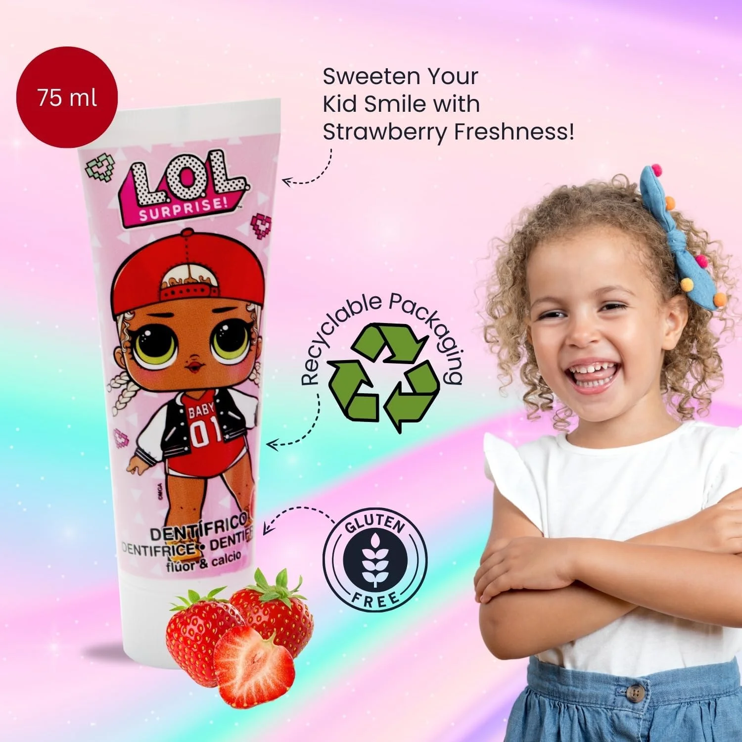 ست مسواک کودکانه LOL Surprise Dolls شامل مسواک با درپوش محافظ و موهای نرم، خمیر دندان با طعم توت فرنگی و لیوان چند منظوره برای کودکان 3 سال به بالا ست مسواک کودکانه LOL Surprise Dolls شامل مسواک با درپوش محافظ و موهای نرم، خمیر دندان با طعم توت فرنگی و لیوان چند منظوره برای کودکان 3 سال به بالا