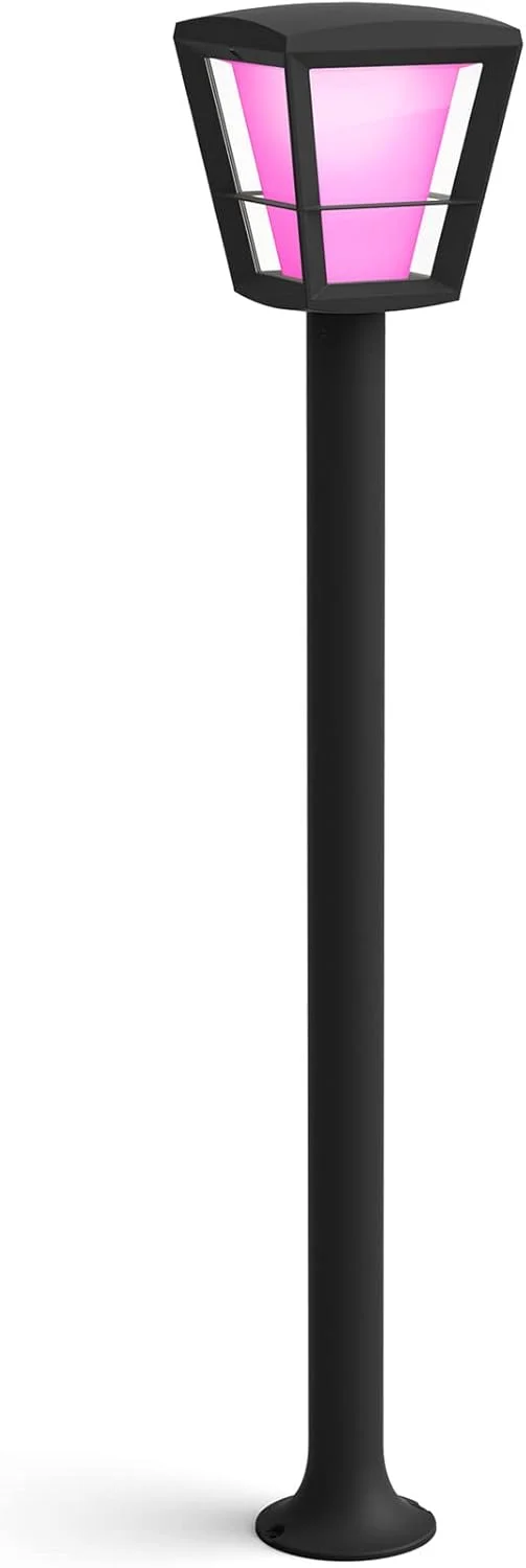 چراغ مسیر LED هوشمند Philips Hue مدل White and Color Ambiance Econic، مناسب فضای باز، قابل تنظیم نور، تا 16 میلیون رنگ، قابل کنترل از طریق اپلیکیشن، سازگار با Amazon Alexa (Echo, Echo Dot)