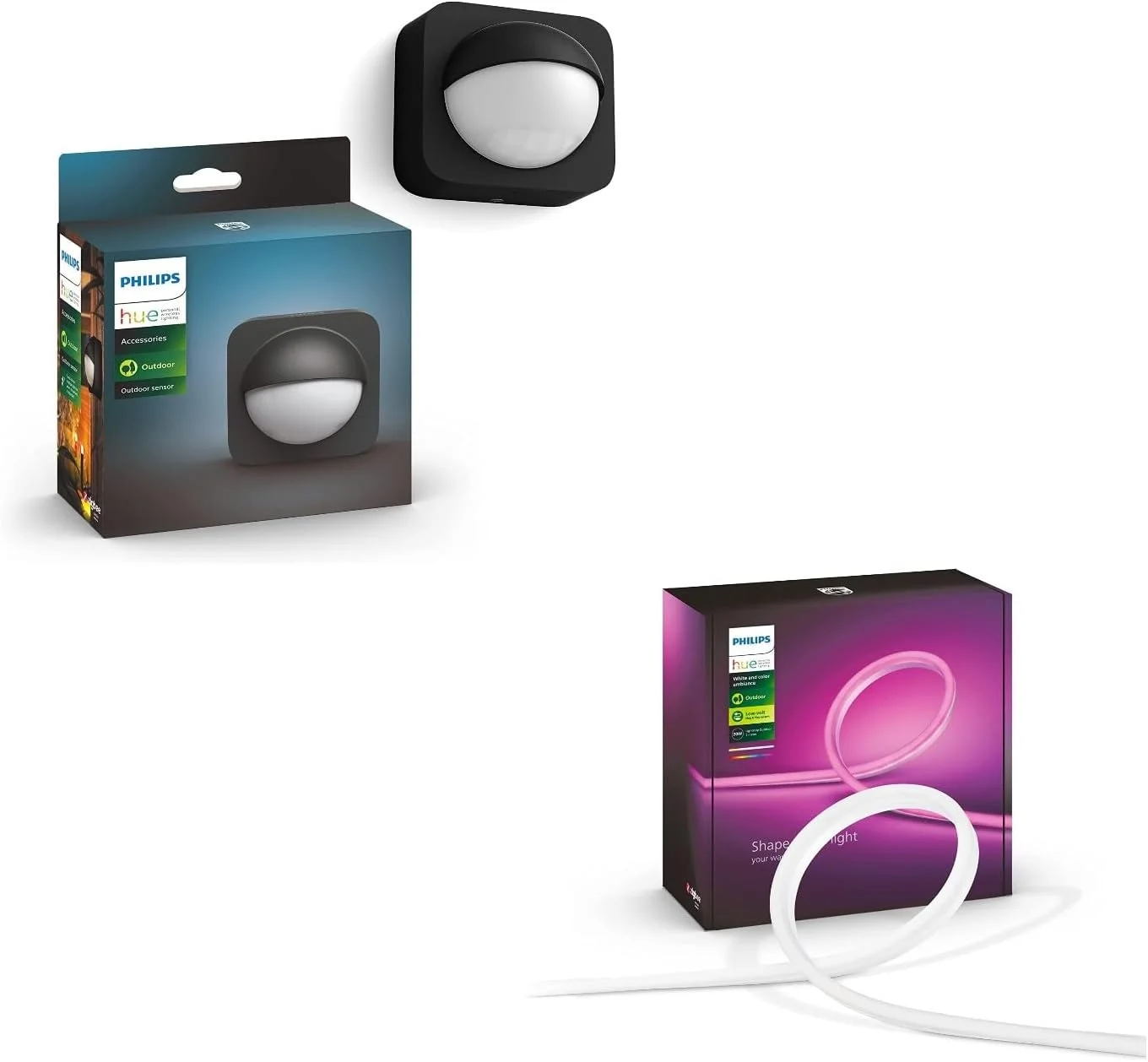 نوار نور 2 متری Philips Hue White & Color Ambience مناسب فضای باز، سازگار با الکسا، گوگل اسیستنت و اپل هوم کیت + سنسور فضای باز