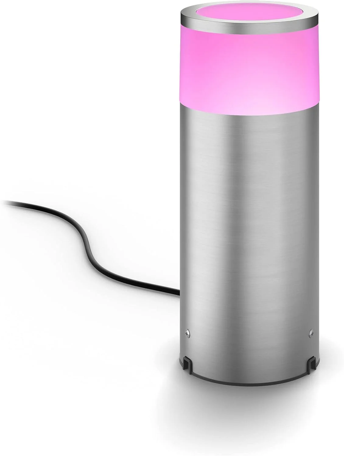 پایه چراغ هوشمند فضای باز Philips Hue Calla با رنگ سفید و رنگی (خاکستری INOX) برای نورپردازی هوشمند فضای باز خانه، پاسیو، تراس و باغ