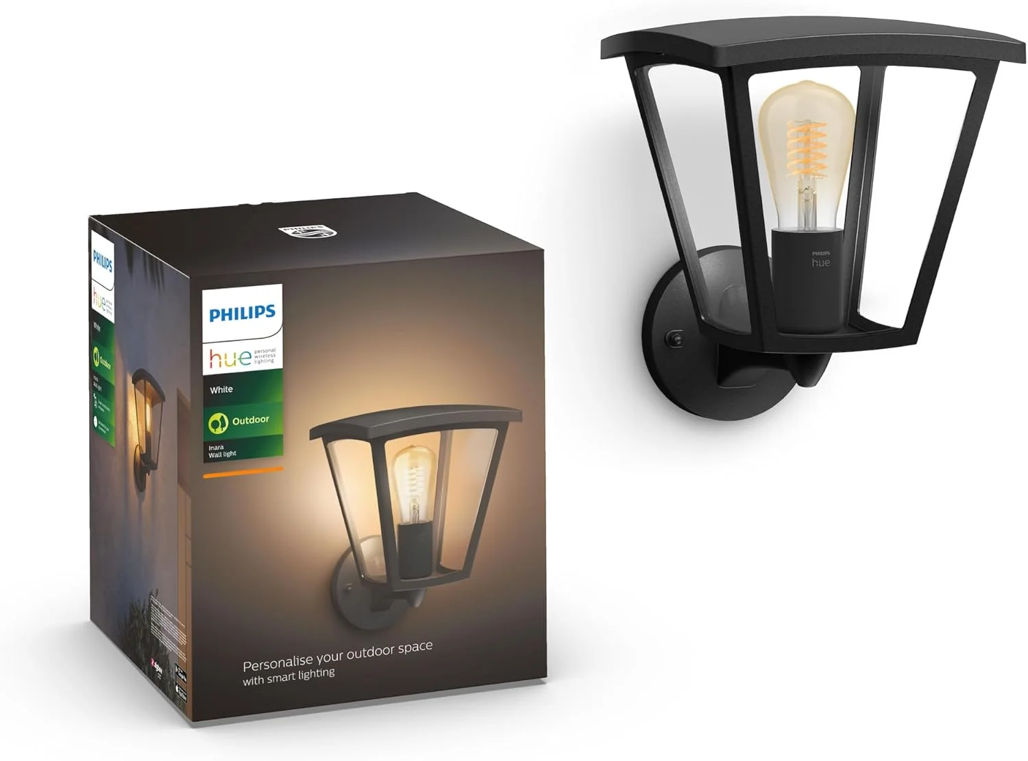 چراغ دیواری بیرونی Philips Hue White Ambiance Inara، سازگار با Alexa، Homekit و Google Assistant (نیاز به Hue Hub دارد)