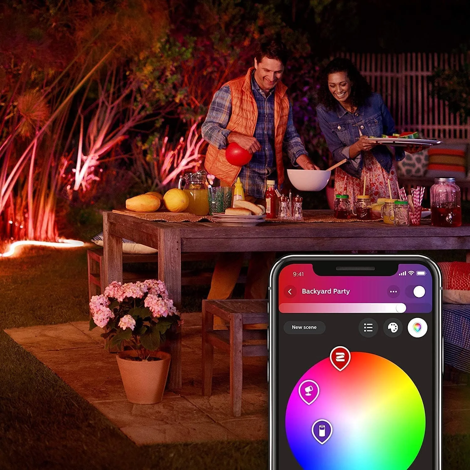 نوار نور 2 متری Philips Hue White & Color Ambience مناسب فضای باز، سازگار با الکسا، گوگل اسیستنت و اپل هوم کیت + سنسور فضای باز نوار نور 2 متری Philips Hue White & Color Ambience مناسب فضای باز، سازگار با الکسا، گوگل اسیستنت و اپل هوم کیت + سنسور فضای باز