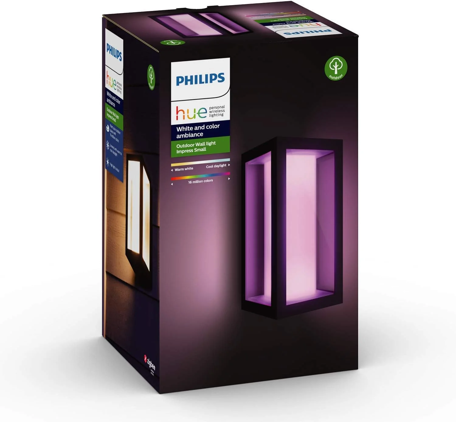 چراغ دیواری هوشمند LED باغی Philips Hue Impress White and Colour Ambiance [باریک]، سازگار با الکسا، گوگل اسیستنت و اپل هوم کیت
