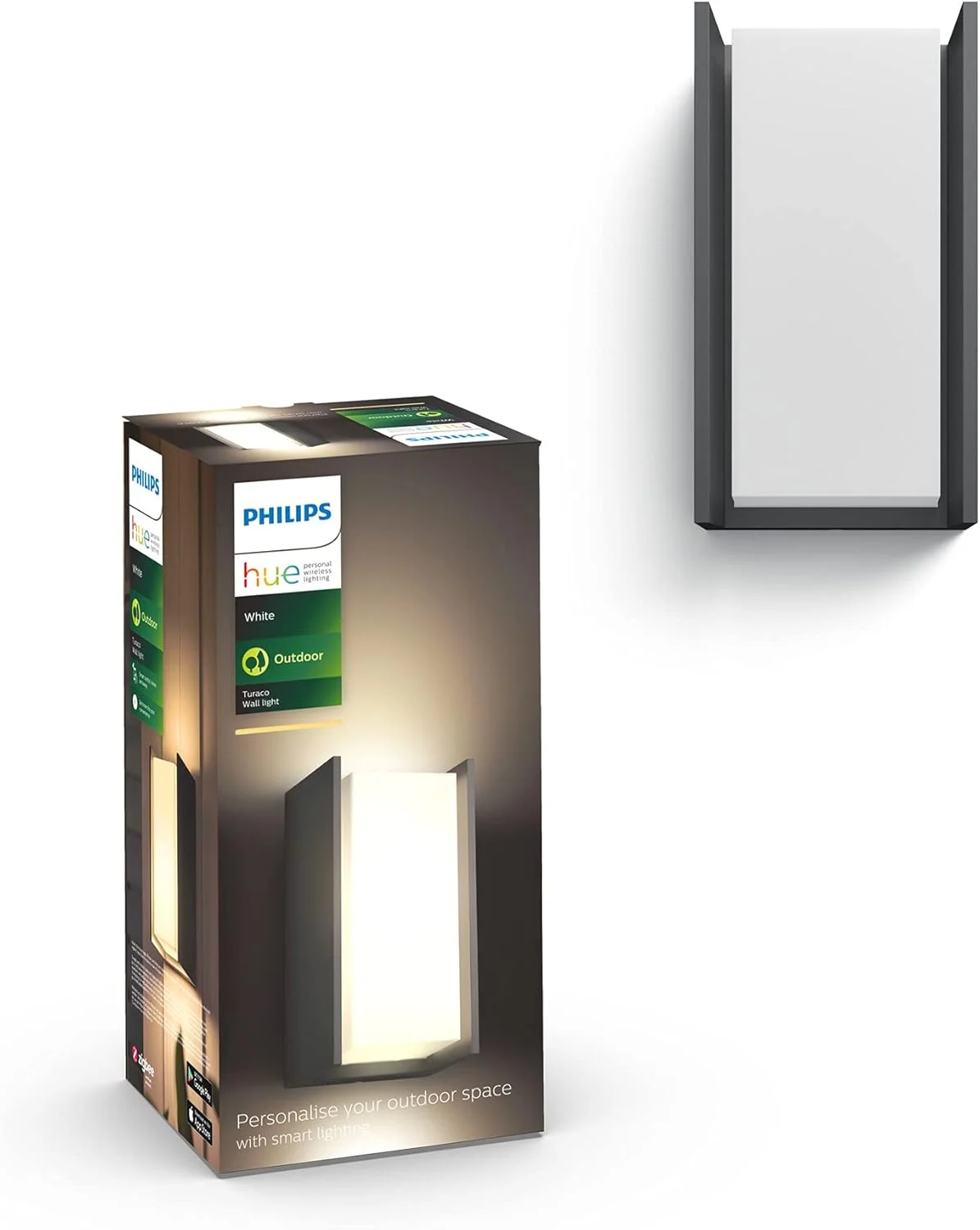چراغ دیواری هوشمند LED سفید فیلیپس Hue Turaco مناسب فضای باز، سازگار با الکسا، گوگل اسیستنت و اپل هوم کیت چراغ دیواری هوشمند LED سفید فیلیپس Hue Turaco مناسب فضای باز، سازگار با الکسا، گوگل اسیستنت و اپل هوم کیت