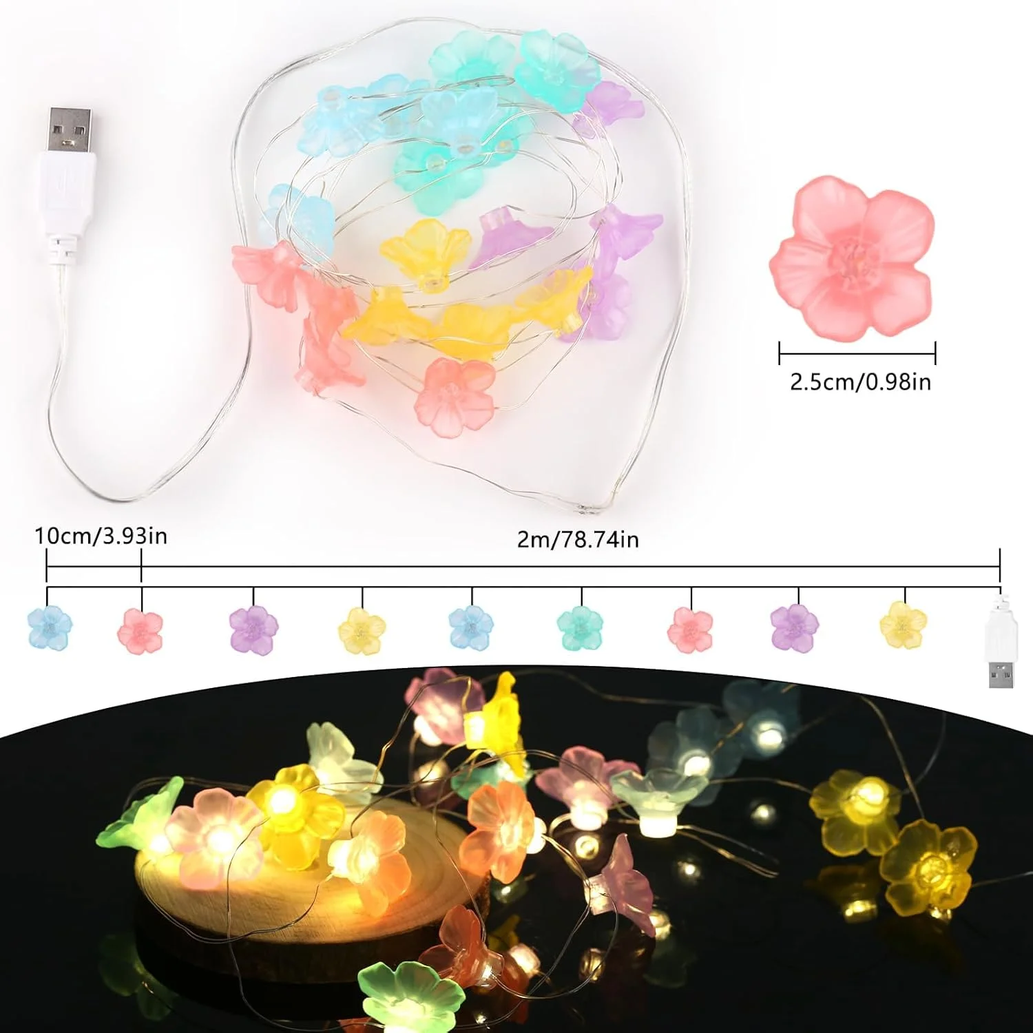 چراغ های رشته ای گل، چراغ های پری شکوفه گیلاس صورتی، 2 متر 20 ال ای دی چراغ های پری گل، چراغ های پری گل ماکارون، برای درختان باغ، دکوراسیون اتاق نشیمن، دکوراسیون داخلی و خارجی چراغ های رشته ای گل، چراغ های پری شکوفه گیلاس صورتی، 2 متر 20 ال ای دی چراغ های پری گل، چراغ های پری گل ماکارون، برای درختان باغ، دکوراسیون اتاق نشیمن، دکوراسیون داخلی و خارجی