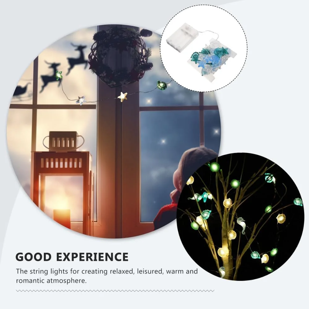 چراغهای ریسهای LED اقیانوسی KASTWAVE، چراغهای تزئینی، 3 متر / 10 فوت 30 LED با باتری، برای تزئینات داخلی و خارجی، مهمانی، عروسی و تعطیلات (صدف دریایی، اسب دریایی، سفید گرم) چراغهای ریسهای LED اقیانوسی KASTWAVE، چراغهای تزئینی، 3 متر / 10 فوت 30 LED با باتری، برای تزئینات داخلی و خارجی، مهمانی، عروسی و تعطیلات (صدف دریایی، اسب دریایی، سفید گرم)