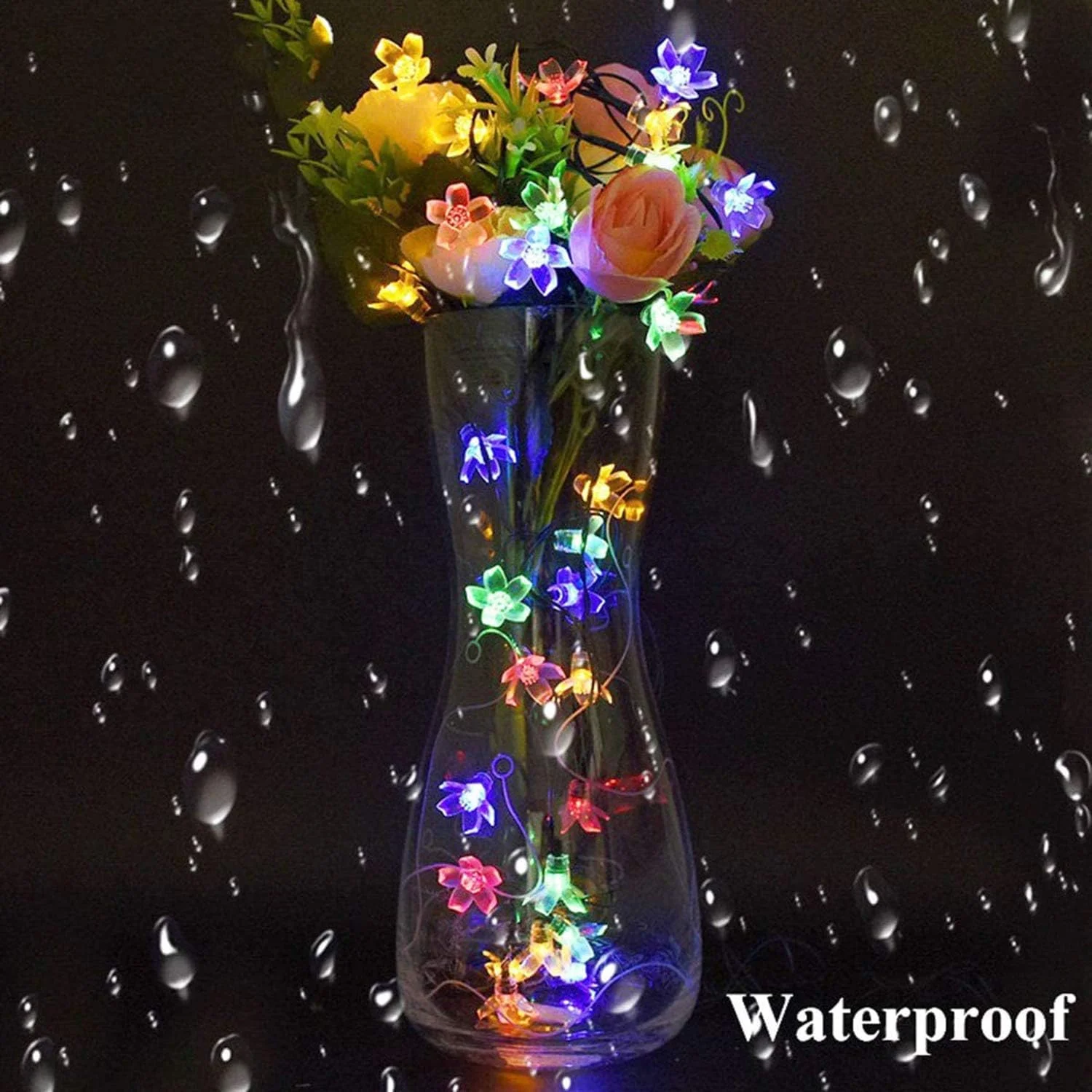 چراغ های رشته ای خورشیدی، چراغ های پری خورشیدی ضد آب برای فضای باز، چراغ های رشته ای گل برای پاسیو، حیاط، درخت، خانه، تزئینات مهمانی چراغ های رشته ای خورشیدی، چراغ های پری خورشیدی ضد آب برای فضای باز، چراغ های رشته ای گل برای پاسیو، حیاط، درخت، خانه، تزئینات مهمانی