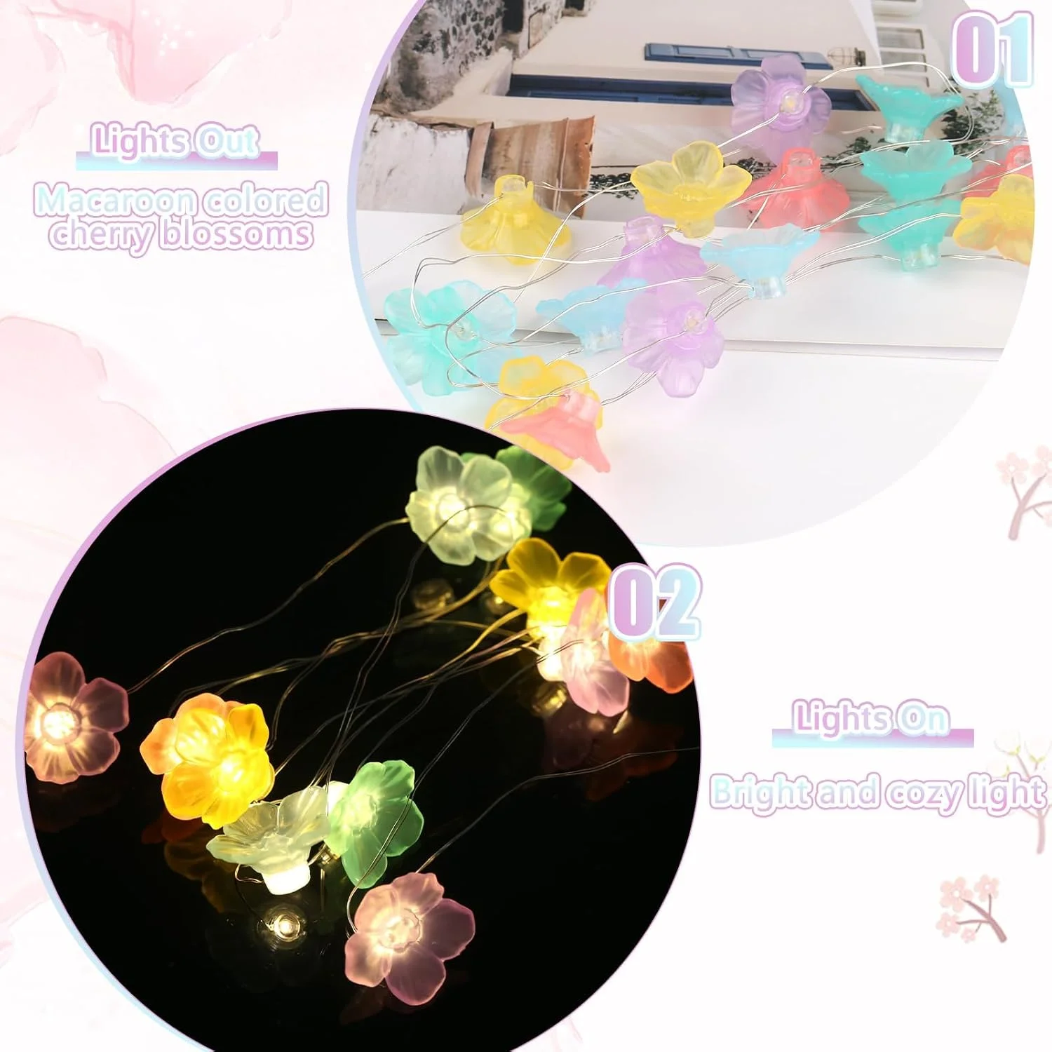 چراغ های رشته ای گل، چراغ های پری شکوفه گیلاس صورتی، 2 متر 20 ال ای دی چراغ های پری گل، چراغ های پری گل ماکارون، برای درختان باغ، دکوراسیون اتاق نشیمن، دکوراسیون داخلی و خارجی چراغ های رشته ای گل، چراغ های پری شکوفه گیلاس صورتی، 2 متر 20 ال ای دی چراغ های پری گل، چراغ های پری گل ماکارون، برای درختان باغ، دکوراسیون اتاق نشیمن، دکوراسیون داخلی و خارجی