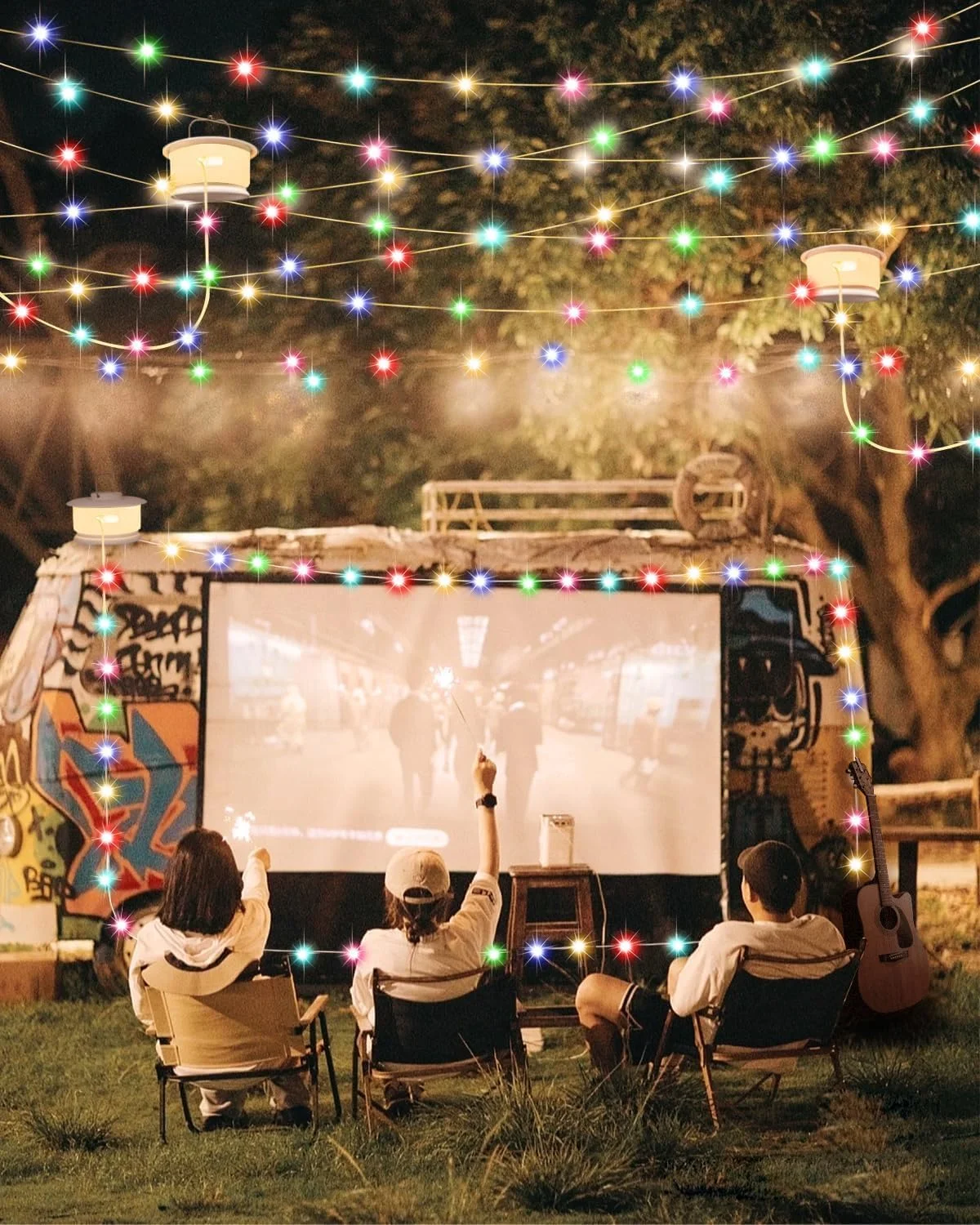 چراغهای ریسهای کمپینگ، 10 متر RGB جمعشونده با 19 حالت نورپردازی، همگامسازی موسیقی، ضد آب، چراغ چادر قابل شارژ برای سایبان، حیاط، پیادهروی و مسافرت (هدیه تعطیلات) چراغهای ریسهای کمپینگ، 10 متر RGB جمعشونده با 19 حالت نورپردازی، همگامسازی موسیقی، ضد آب، چراغ چادر قابل شارژ برای سایبان، حیاط، پیادهروی و مسافرت (هدیه تعطیلات)