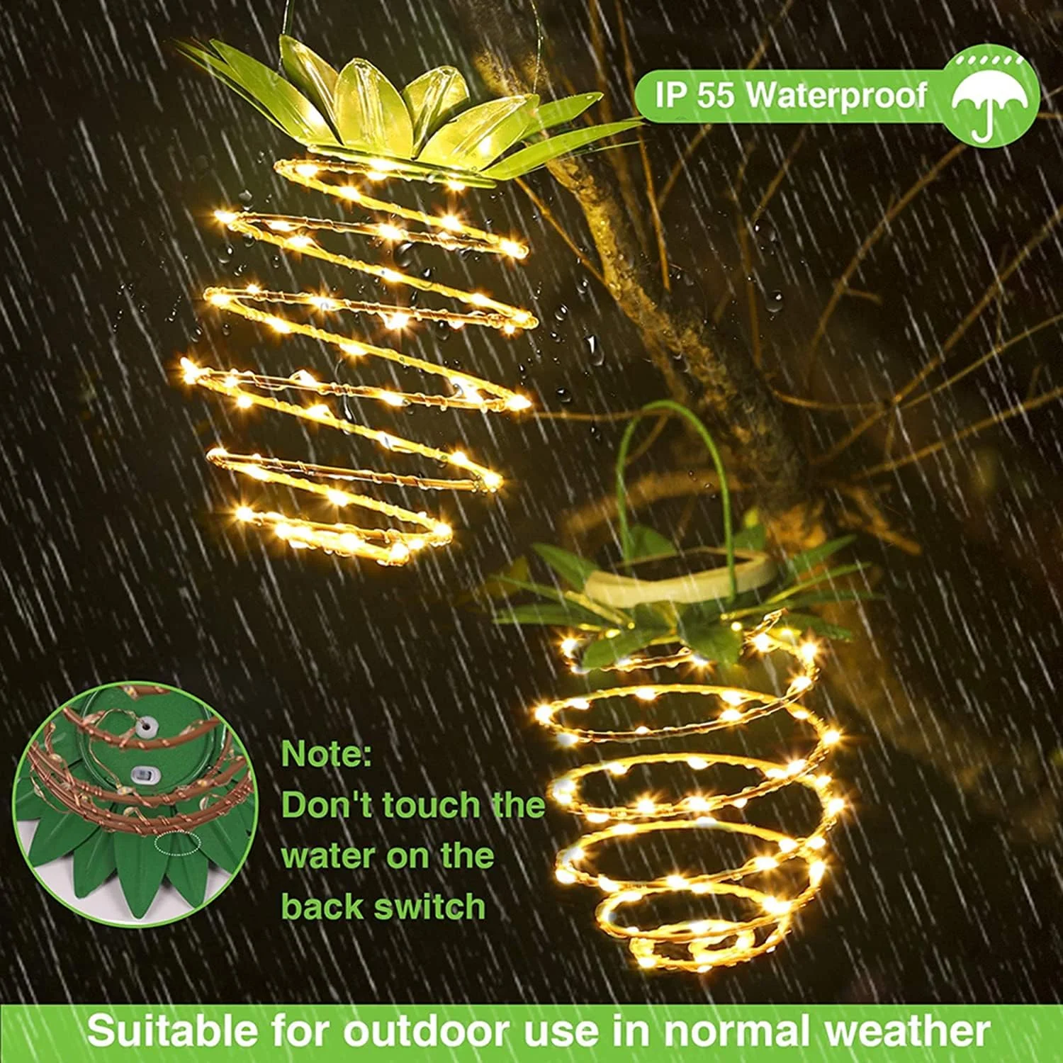 چراغ آویز خورشیدی فضای باز KASTWAVE - 60 LED ضد آب، فانوس های تزئینی برای باغ، پاسیو، چمن و بالکن - بسته 2 عددی چراغ آویز خورشیدی فضای باز KASTWAVE - 60 LED ضد آب، فانوس های تزئینی برای باغ، پاسیو، چمن و بالکن - بسته 2 عددی