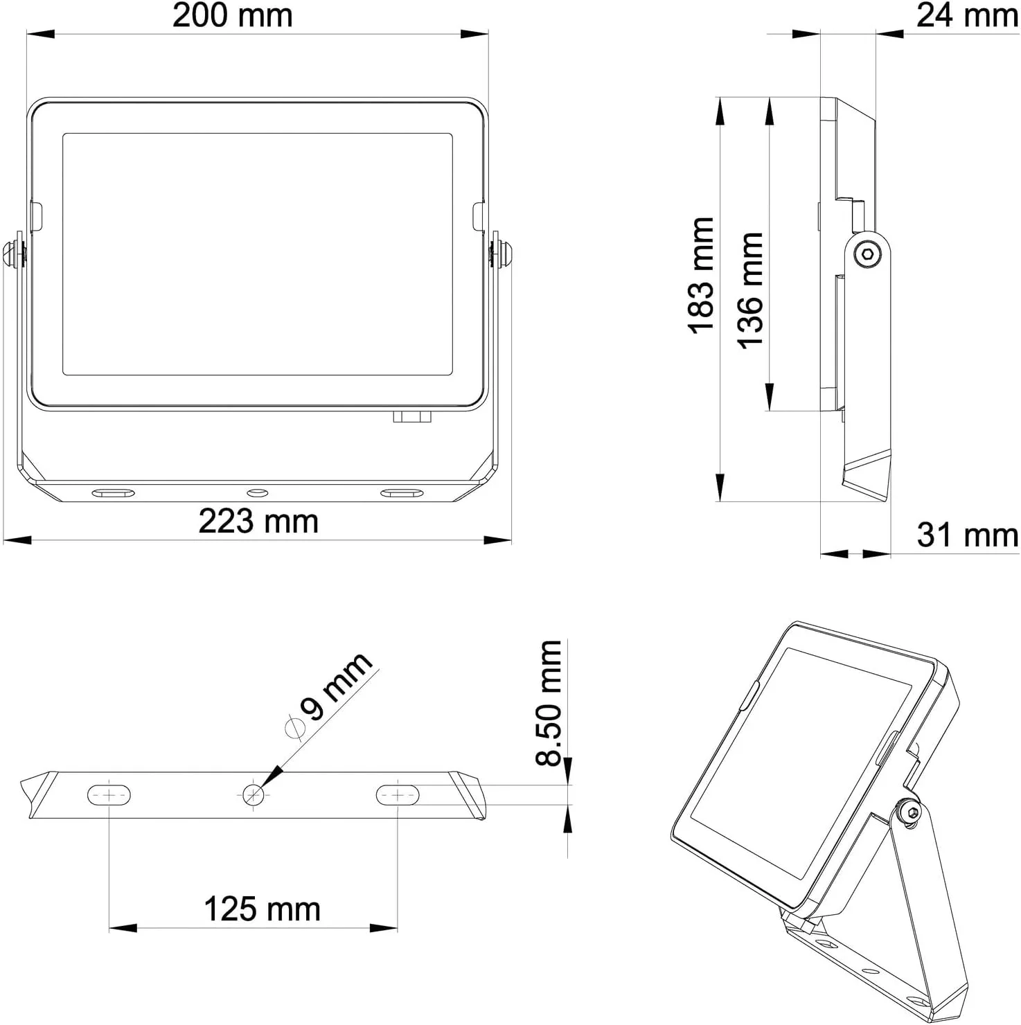 چراغ پروژکتور ال ای دی فیلیپس Projectline [50 وات - نور سفید 3000K] برای روشنایی تجاری فضای باز