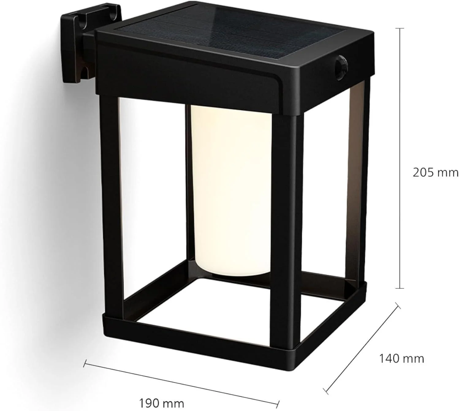 چراغ دیواری خورشیدی فوق العاده کارآمد Camill Philips Lighting، مربعی، 1.4 وات، 3000K، مشکی، شفاف، دارای سنسور حرکتی، ضد آب و هوا IP44 چراغ دیواری خورشیدی فوق العاده کارآمد Camill Philips Lighting، مربعی، 1.4 وات، 3000K، مشکی، شفاف، دارای سنسور حرکتی، ضد آب و هوا IP44