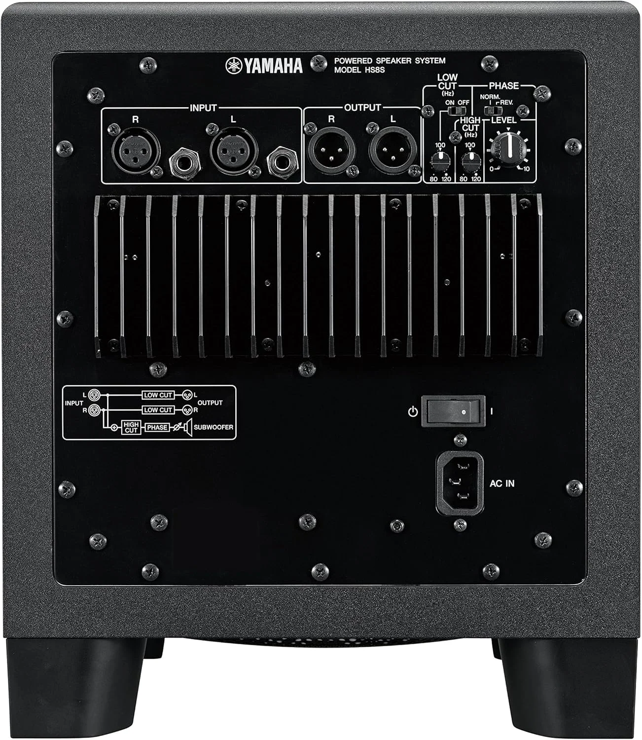 ساب ووفر اکتیو یاماها HS8S، تکی، مشکی ساب ووفر اکتیو یاماها HS8S، تکی، مشکی