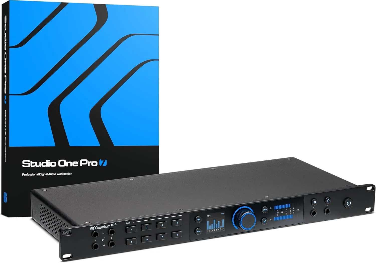 کارت صدای پریسونوس Quantum HD 8 با 26 ورودی/30 خروجی، 32 بیت / 192 کیلوهرتز USB-C به همراه Studio One Pro و عضویت 12 ماهه Studio One+ Hybrid