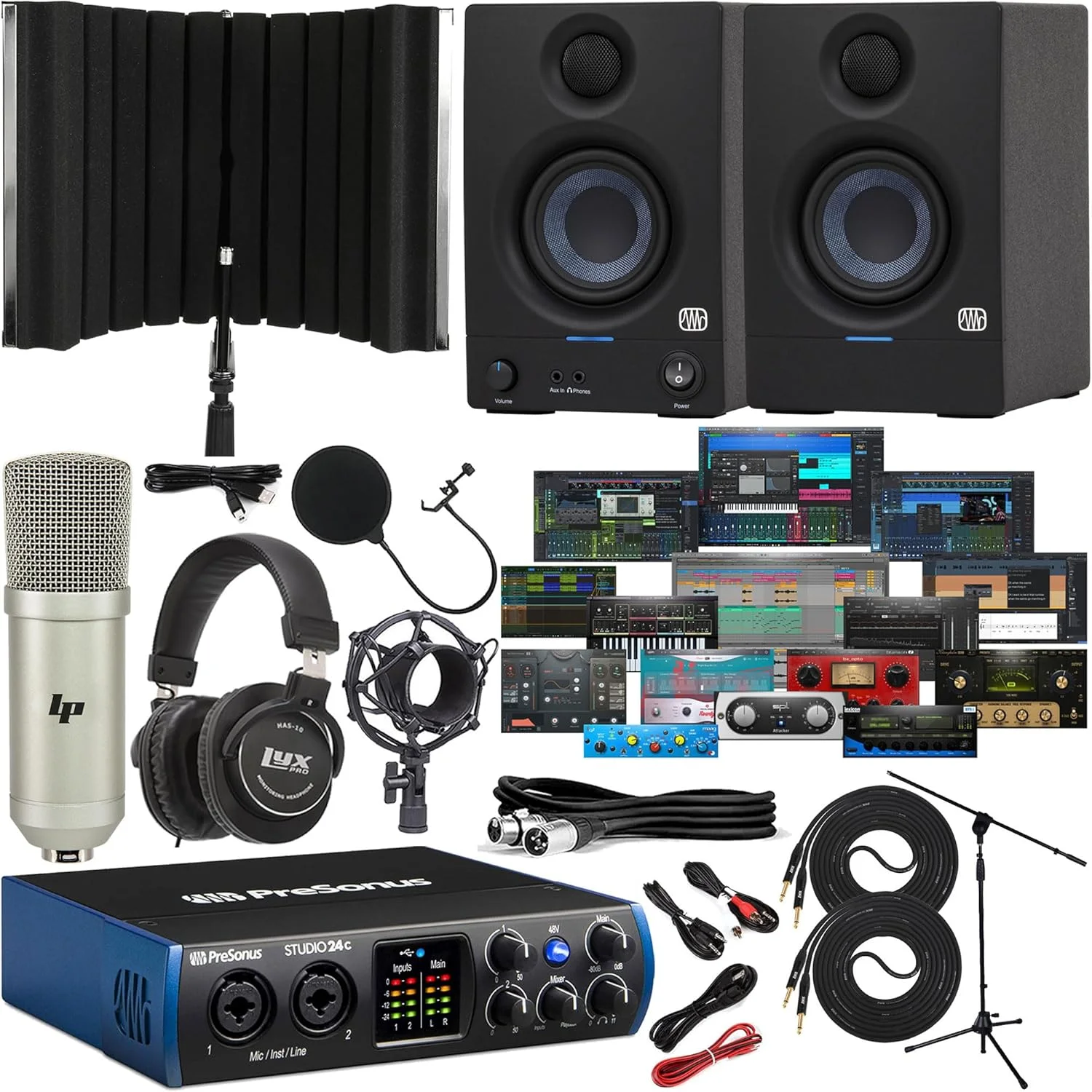 اینترفیس صوتی/MIDI پریسونوس Studio 24c 2x2 USB-C به همراه مانیتورهای استودیویی Eris E3.5 با طراحی جدید و بسته نرم افزاری Studio One Artist و شیلد ایزوله ضبط صدا اینترفیس صوتی/MIDI پریسونوس Studio 24c 2x2 USB-C به همراه مانیتورهای استودیویی Eris E3.5 با طراحی جدید و بسته نرم افزاری Studio One Artist و شیلد ایزوله ضبط صدا