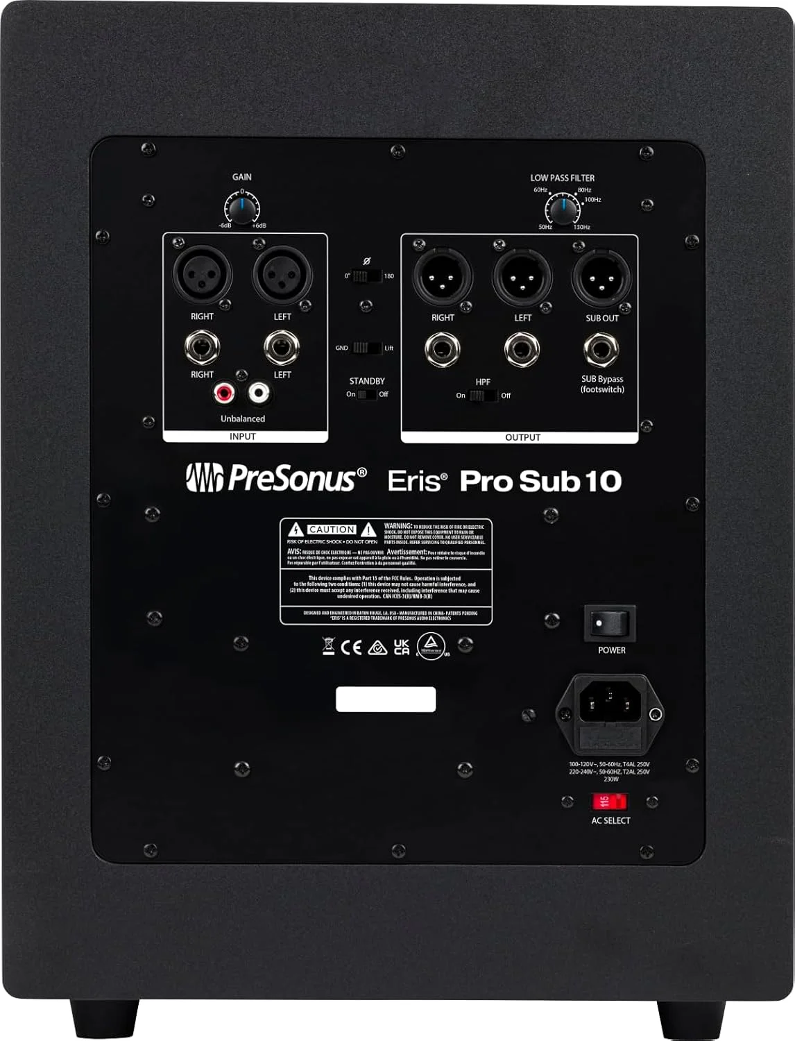 ساب ووفر استودیویی اکتیو 10 اینچی PreSonus Eris Pro Sub 10 - با خروجی صدا از جلو، به همراه پدال ساب ووفر استودیویی اکتیو 10 اینچی PreSonus Eris Pro Sub 10 - با خروجی صدا از جلو، به همراه پدال