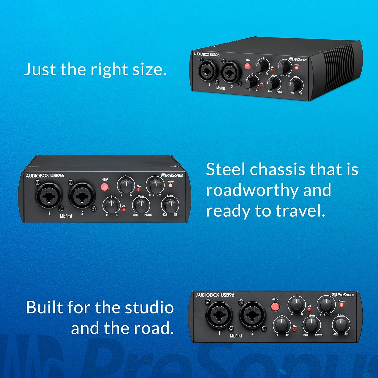 پکیج کامل استودیویی ضبط صدا PreSonus AudioBox 96 نسخه 25 سالگرد با نرم افزار Studio One Artist DAW پکیج کامل استودیویی ضبط صدا PreSonus AudioBox 96 نسخه 25 سالگرد با نرم افزار Studio One Artist DAW
