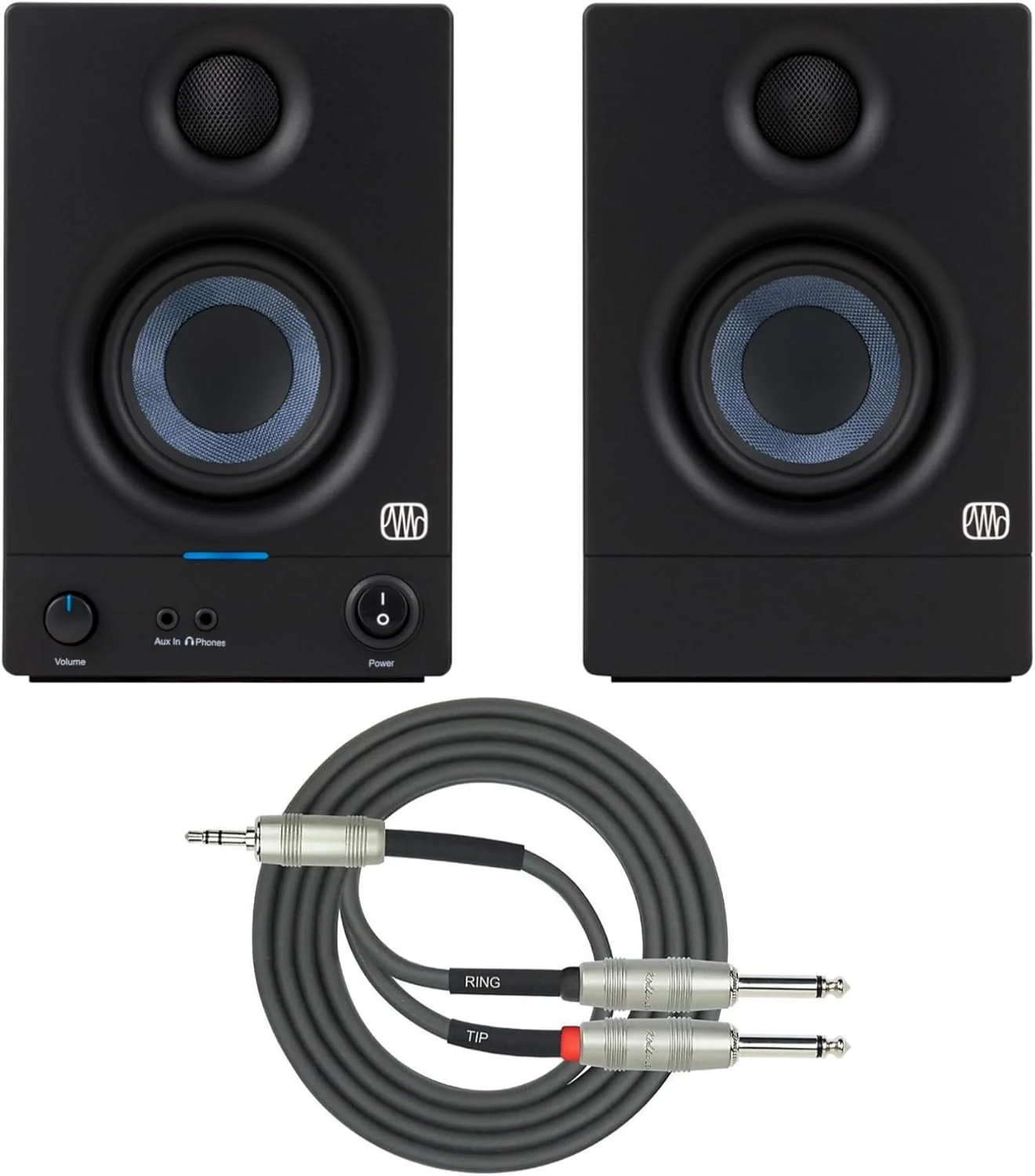 مانیتور استودیویی فرکانس پایین 3.5 اینچی PreSonus Eris 3.5 (جفت) به همراه بسته کابل Breakout مانیتور استودیویی فرکانس پایین 3.5 اینچی PreSonus Eris 3.5 (جفت) به همراه بسته کابل Breakout