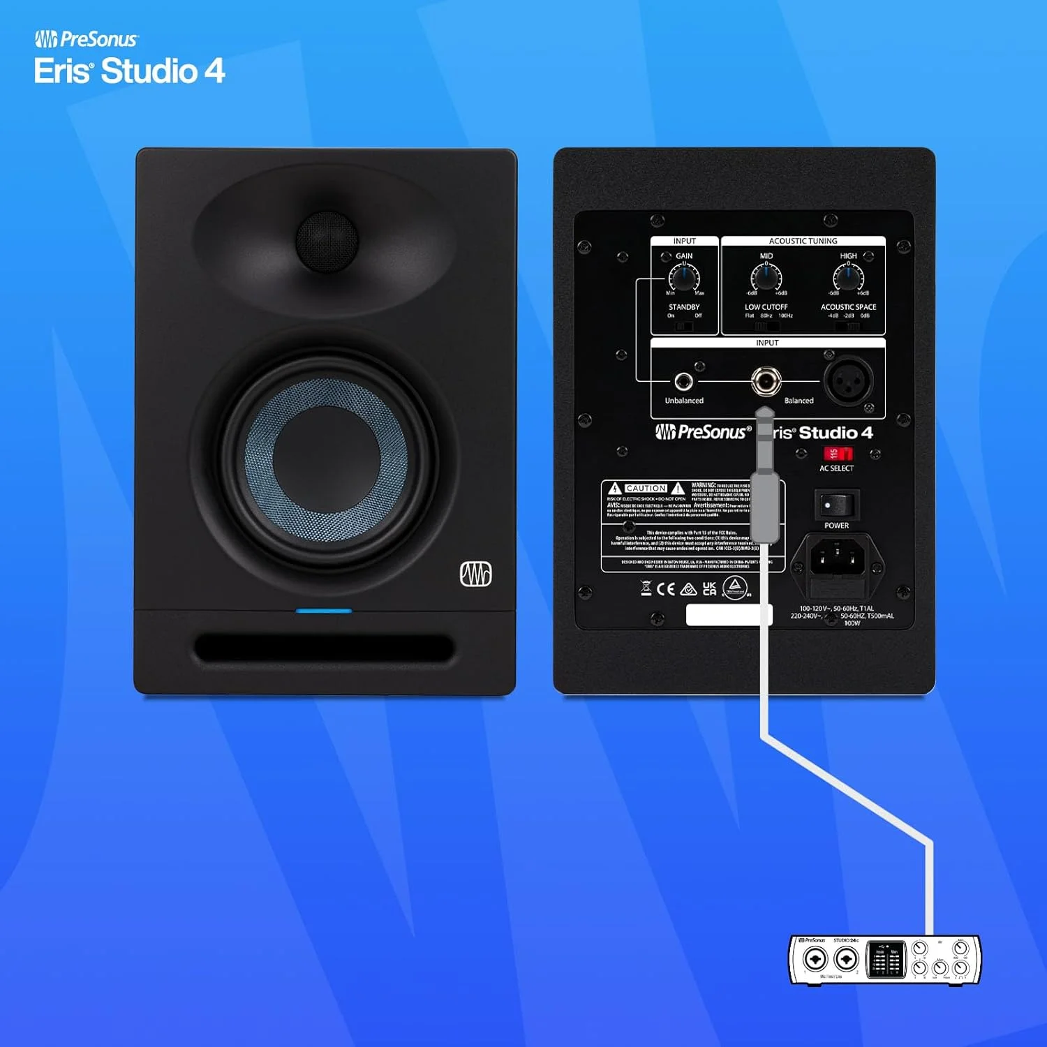 مانیتور استودیویی اکتیو 2-Way پریسونوس Eris Studio 4 با ووفر 4.5 اینچی و موجبر EBM مانیتور استودیویی اکتیو 2-Way پریسونوس Eris Studio 4 با ووفر 4.5 اینچی و موجبر EBM