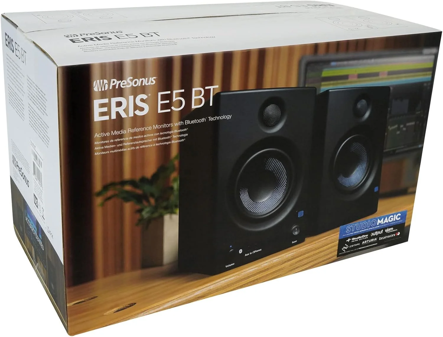 مانیتورهای استودیویی میدان نزدیک Presonus Eris E5 BT-5.25 اینچی با بلوتوث، توان 100 وات، خروجی ساب ووفر، به همراه ورودی های بالانس و آنبالانس، مشکی، E5 (جفت) (بازسازی شده) مانیتورهای استودیویی میدان نزدیک Presonus Eris E5 BT-5.25 اینچی با بلوتوث، توان 100 وات، خروجی ساب ووفر، به همراه ورودی های بالانس و آنبالانس، مشکی، E5 (جفت) (بازسازی شده)