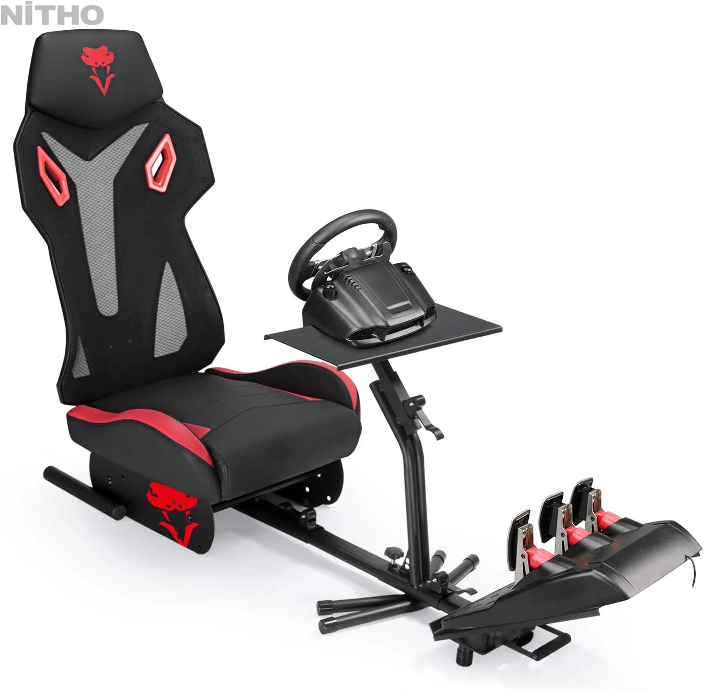 صندلی مسابقه ای فوق العاده محکم Nitho Viper Rt-1 R، کابین خلبان شبیه ساز، پایه نگهدارنده پدال فرمان
