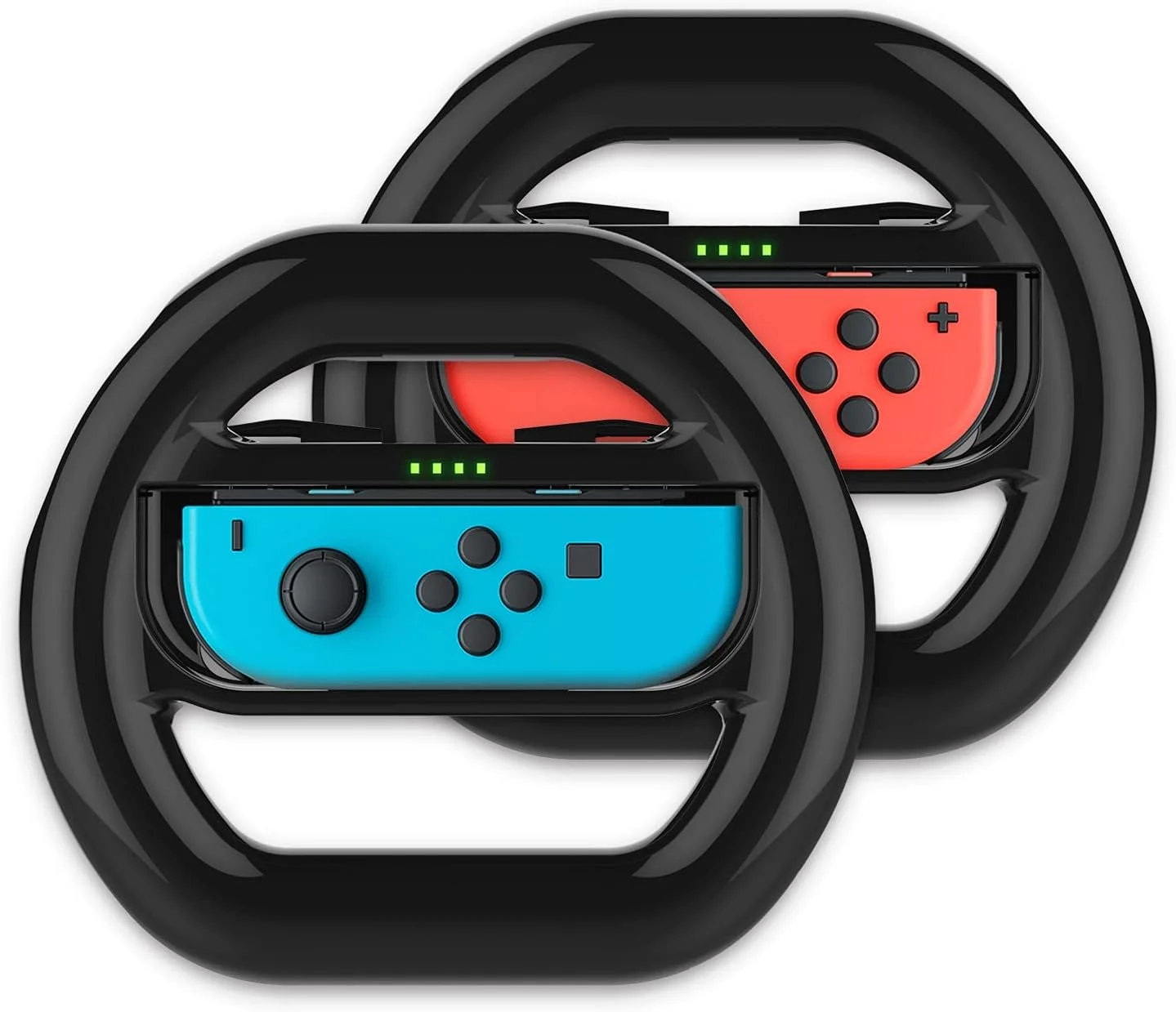 چرخ مسابقه نیثو برای نینتندو سوییچ، ست 2 عددی فرمان برای جوی کان نینتندو سوییچ (2 بسته) لوازم جانبی بازی های مسابقه ای، گریپ کنترلر جوی کان، مشکی