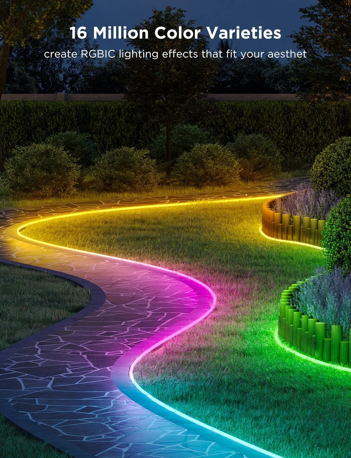 چراغهای نئون طنابی بیرونی Govee، 20 متر RGBIC ضد آب IP67، تزئینات کریسمس با 64 حالت صحنه، همگامسازی موسیقی، چراغهای LED انعطافپذیر بیرونی، چراغهای کریسمس سازگار با الکسا و دستیار گوگل چراغهای نئون طنابی بیرونی Govee، 20 متر RGBIC ضد آب IP67، تزئینات کریسمس با 64 حالت صحنه، همگامسازی موسیقی، چراغهای LED انعطافپذیر بیرونی، چراغهای کریسمس سازگار با الکسا و دستیار گوگل