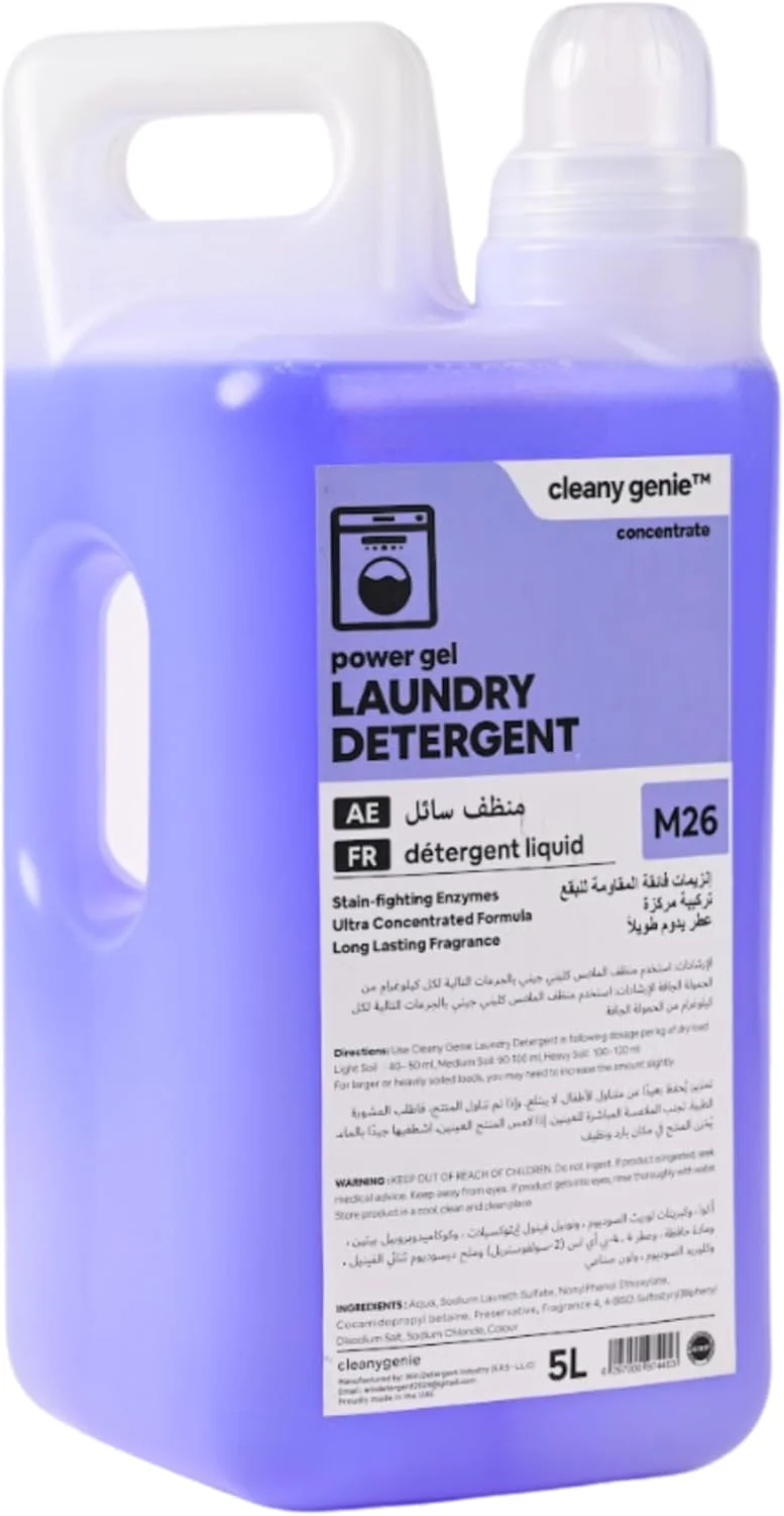 مایع لباسشویی ژله ای غلیظ و ماندگار Cleany Genie، 5 لیتری