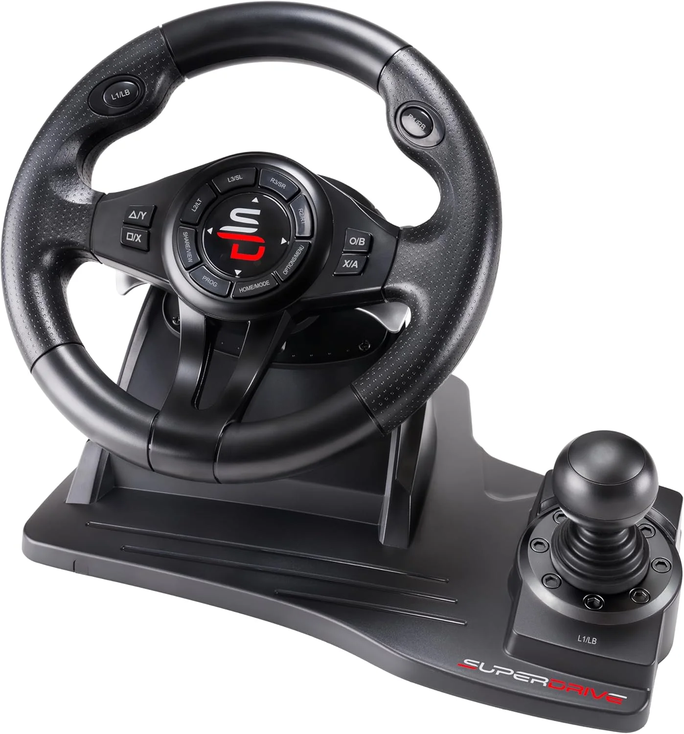 فرمان مسابقه ساب سونیک سوپردرايو - GS550 به همراه پدال، شیفتر دنده، و ویبره برای ایکس باکس سری X/S، پلی استیشن 4، ایکس باکس وان، کامپیوتر (قابل برنامه ریزی برای تمام بازی ها) (ایکس باکس سری X///)