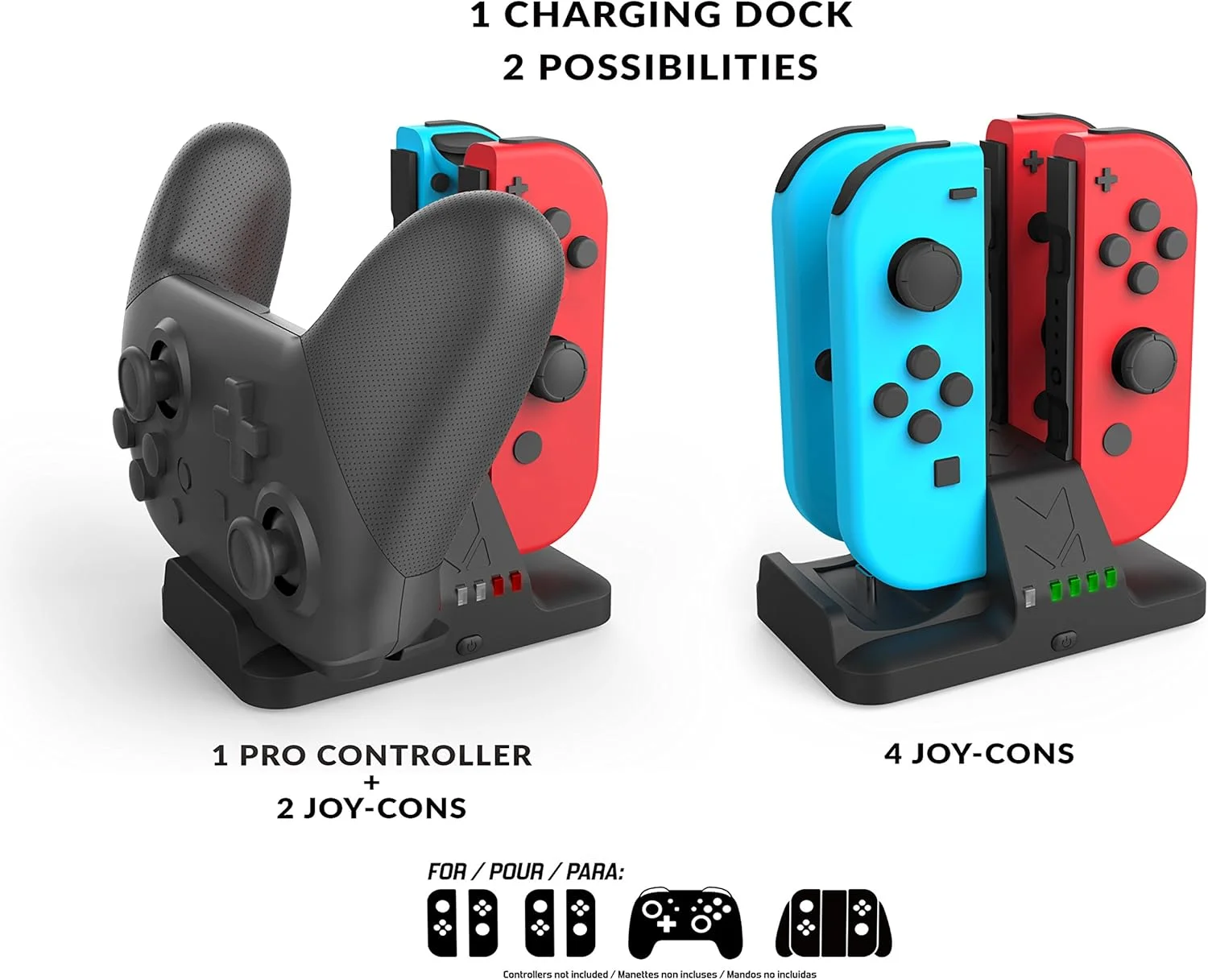 استند شارژ ساب سونیک برای 4 عدد جوی-کان و یک عدد کنترلر پرو سوییچ؛ اتصال USB؛ طراحی جمع و جور با پدهای ضد لغزش؛ جنس TPU؛ شامل 1 کابل USB