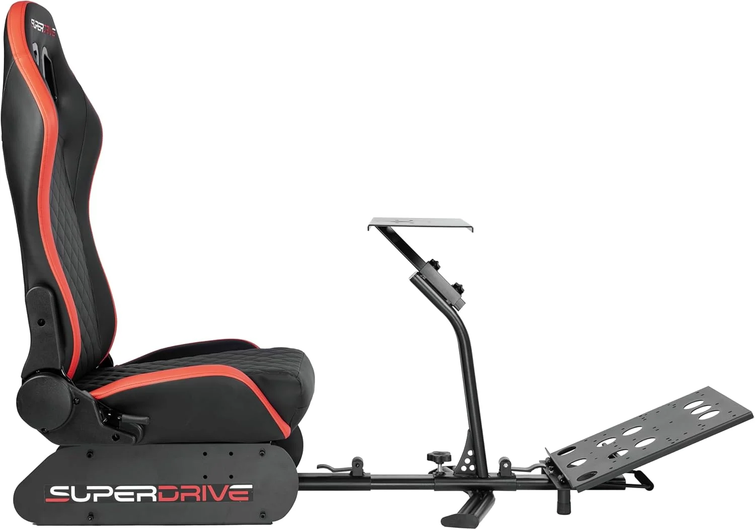 صندلی مسابقه ای شبیه ساز Superdrive با پشتیبانی از فرمان و پدال - کابین خلبان رانندگی شبیه سازی برای PS5، Xbox Series X/S، PS4، Xbox One و PC