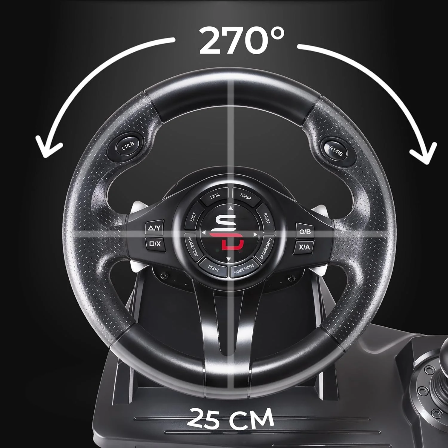 فرمان مسابقه ساب سونیک سوپردرايو - GS550 به همراه پدال، شیفتر دنده، و ویبره برای ایکس باکس سری X/S، پلی استیشن 4، ایکس باکس وان، کامپیوتر (قابل برنامه ریزی برای تمام بازی ها) (ایکس باکس سری X///) فرمان مسابقه ساب سونیک سوپردرايو - GS550 به همراه پدال، شیفتر دنده، و ویبره برای ایکس باکس سری X/S، پلی استیشن 4، ایکس باکس وان، کامپیوتر (قابل برنامه ریزی برای تمام بازی ها) (ایکس باکس سری X///)