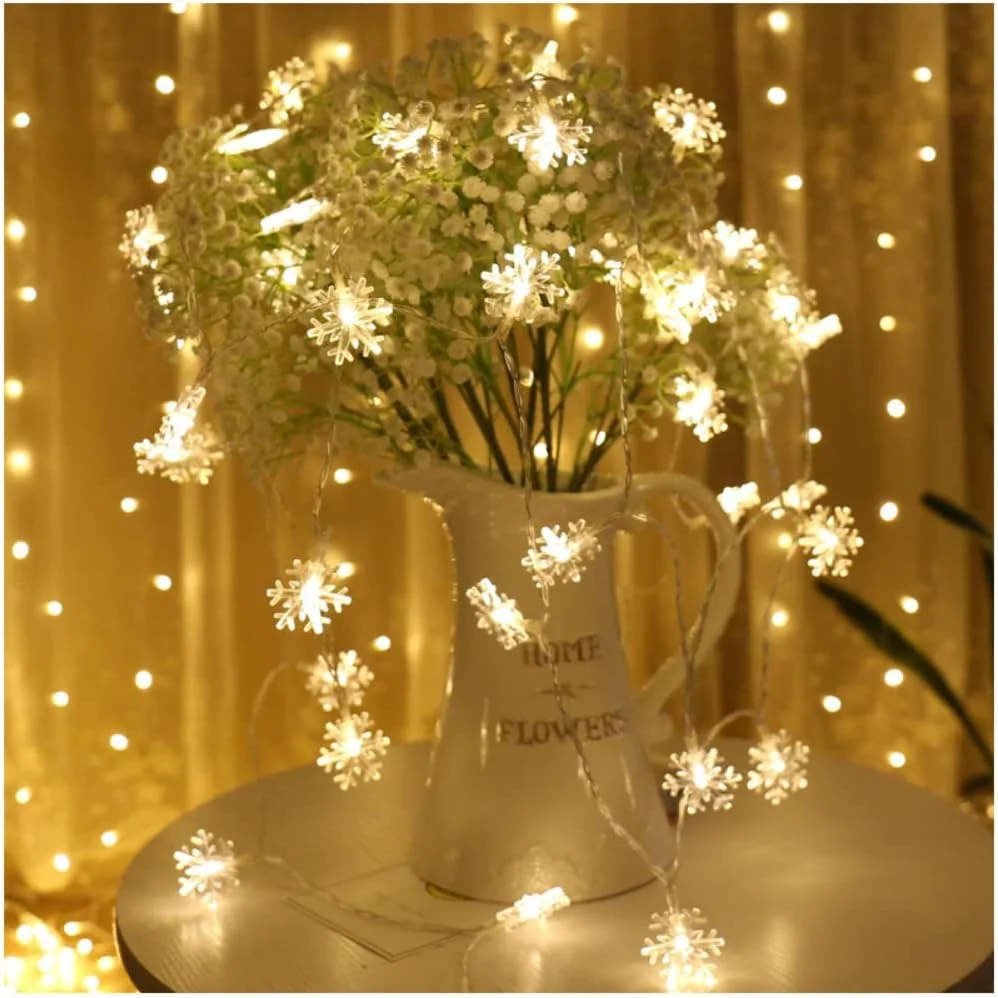 چراغ های پری برفی AMERTEER، 20 چراغ رشته ای LED 6 متری سفید گرم، باطری خور 8 حالته ضد آب، چراغ های چشمک زن برای اتاق، فضای داخلی و خارجی، درخت کریسمس، اتاق خواب، پنجره، بالکن چراغ های پری برفی AMERTEER، 20 چراغ رشته ای LED 6 متری سفید گرم، باطری خور 8 حالته ضد آب، چراغ های چشمک زن برای اتاق، فضای داخلی و خارجی، درخت کریسمس، اتاق خواب، پنجره، بالکن