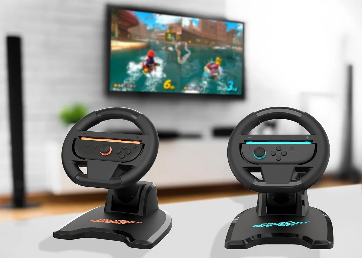 فرمان بازی Subsonic برای Joy-Con نینتندو سوییچ و سوییچ 2 - فرمان تاشو با پایه و نگهدارنده مکنده سازگار با Joycon سوییچ و سوییچ 2 - مشکی