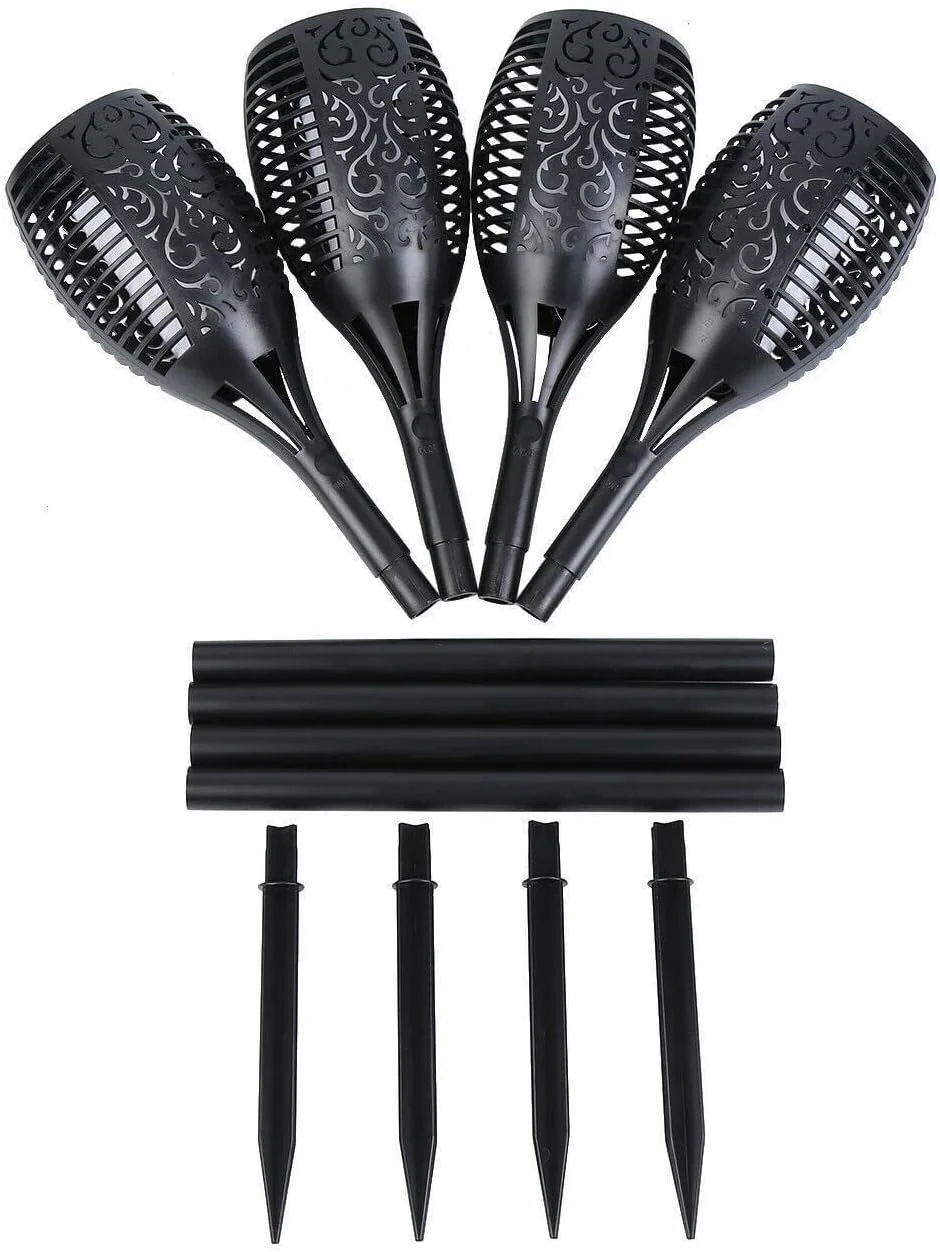 چراغ های شعله خورشیدی AMERTEER | چراغ های LED باغی ضد آب در فضای باز با جلوه شعله سوسوزن، انرژی خورشیدی، برای پاسیو و تزئینات منظره | روشنایی خودکار از غروب تا سحر (بسته 4 عددی) چراغ های شعله خورشیدی AMERTEER | چراغ های LED باغی ضد آب در فضای باز با جلوه شعله سوسوزن، انرژی خورشیدی، برای پاسیو و تزئینات منظره | روشنایی خودکار از غروب تا سحر (بسته 4 عددی)