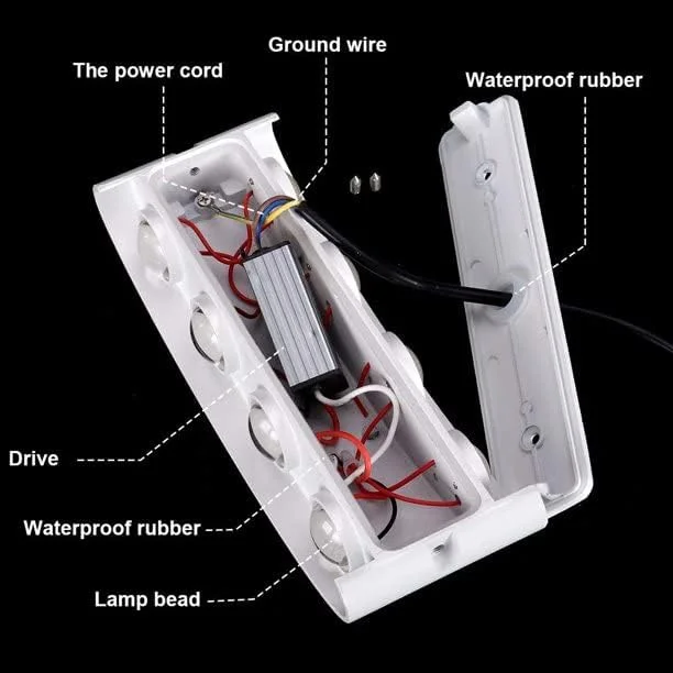 چراغ دیواری LED مدرن و شیک فضای باز AMERTEER | روشنایی آلومینیومی 12 وات برای عرشه، باغ، بالکن، ایوان، ضد آب 6500K سفید گرم | چراغ دیواری بیرونی شیک برای فضاهای معاصر چراغ دیواری LED مدرن و شیک فضای باز AMERTEER | روشنایی آلومینیومی 12 وات برای عرشه، باغ، بالکن، ایوان، ضد آب 6500K سفید گرم | چراغ دیواری بیرونی شیک برای فضاهای معاصر
