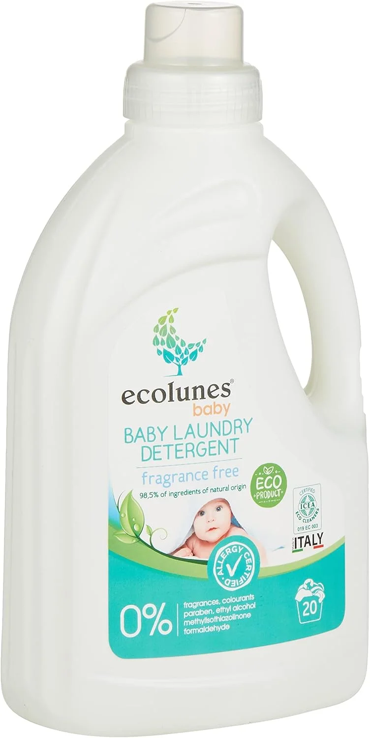 مایع لباسشویی کودک اکولونز | مایع لباسشویی ضد حساسیت و ملایم برای لباس نوزادان و پوست های حساس | شوینده گیاهی سازگار با محیط زیست و بدون مواد شیمیایی برای نوزادان 1 لیتر مایع لباسشویی کودک اکولونز | مایع لباسشویی ضد حساسیت و ملایم برای لباس نوزادان و پوست های حساس | شوینده گیاهی سازگار با محیط زیست و بدون مواد شیمیایی برای نوزادان 1 لیتر