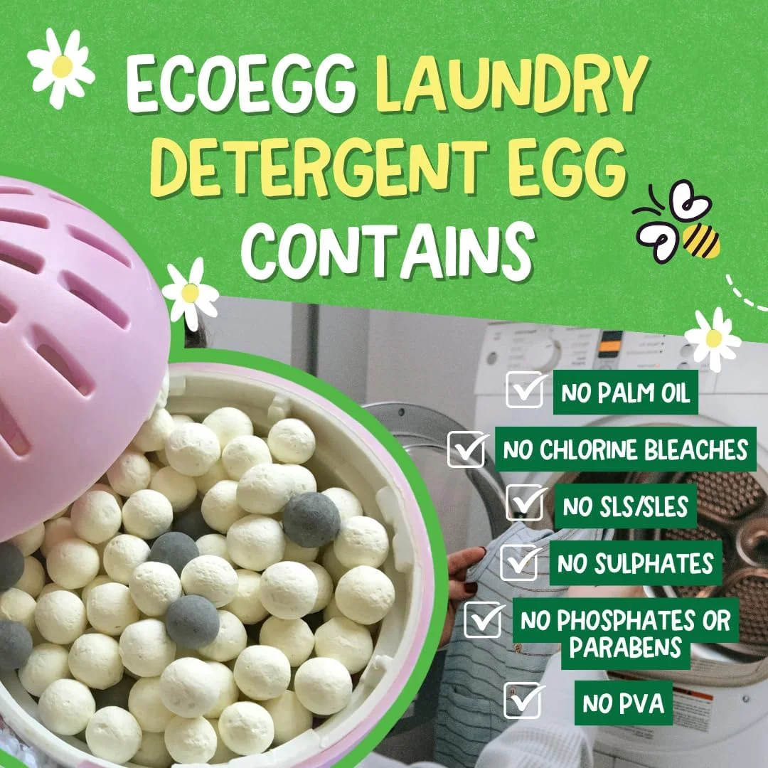 قرص های مکمل تخم مرغ شستشوی لباس Ecoegg | جایگزین سازگار با محیط زیست برای مواد شوینده و نرم کننده پارچه | شکوفه بهاری | 50 بار شستشو قرص های مکمل تخم مرغ شستشوی لباس Ecoegg | جایگزین سازگار با محیط زیست برای مواد شوینده و نرم کننده پارچه | شکوفه بهاری | 50 بار شستشو