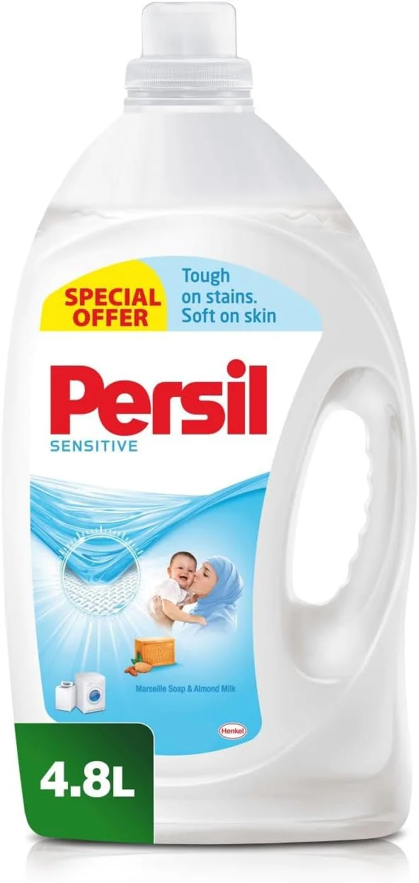 مایع لباسشویی کودک و پوست حساس پرسیل، 4.8 لیتر مایع لباسشویی کودک و پوست حساس پرسیل، 4.8 لیتر