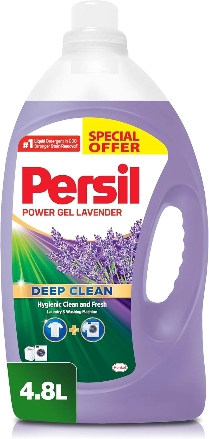 مایع لباسشویی پرسیل پاور ژل، با فناوری پاک کنندگی عمیق، رایحه اسطوخودوس، 4.8 لیتر